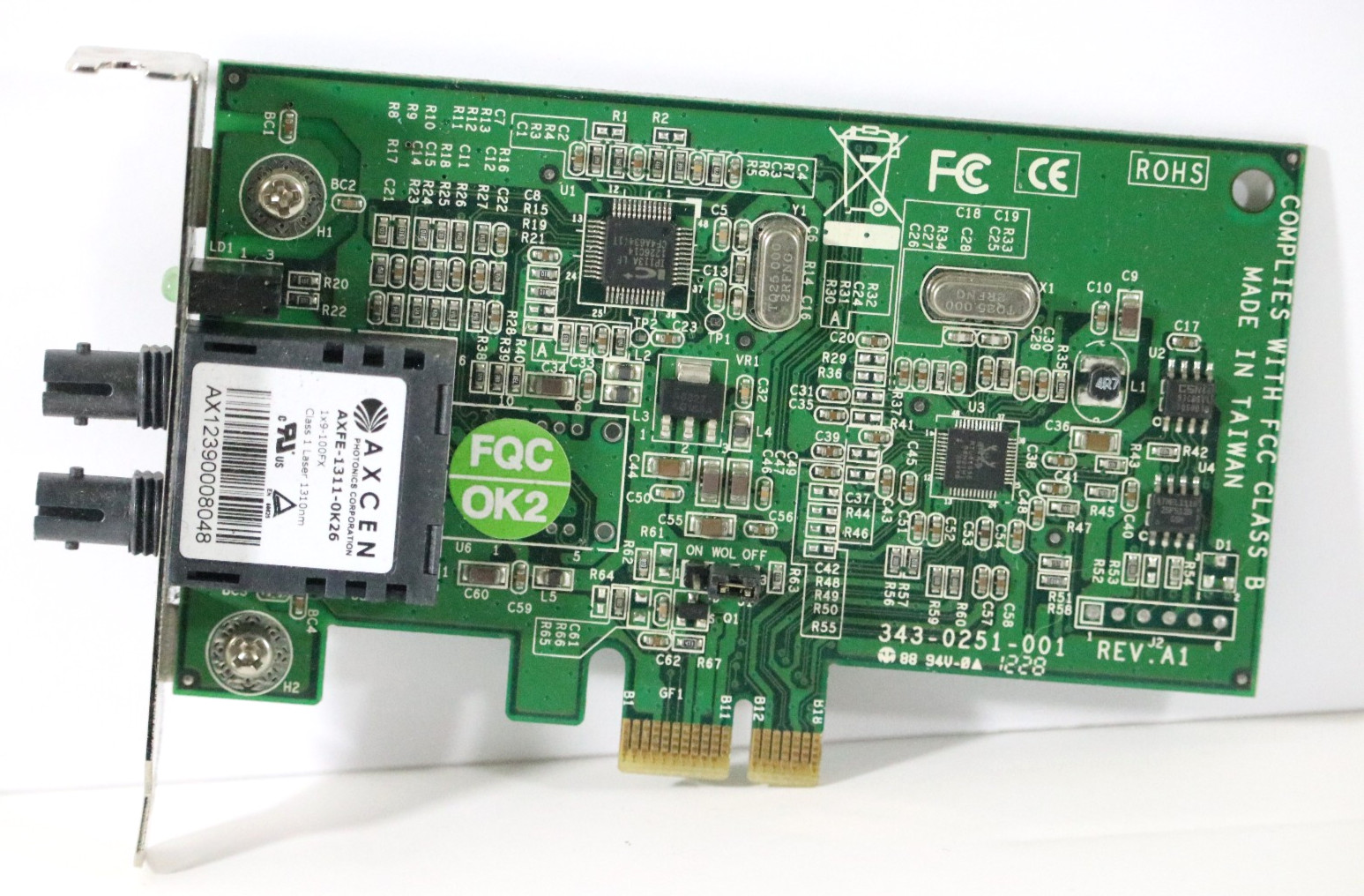 Axcen Network PCI-E Fiber Optic Network Card AXFE-1311-0K26 Low Profile