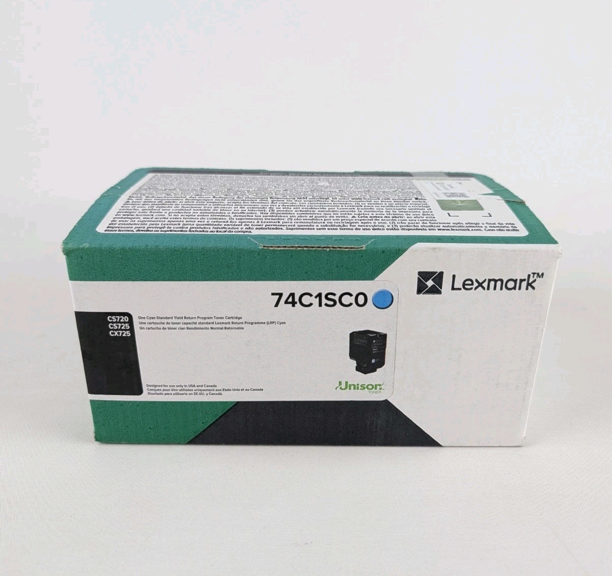 Genuine Lexmark 74C1SC0 Cyan Return Program Toner Cartridge CS720 CS725 CX725
