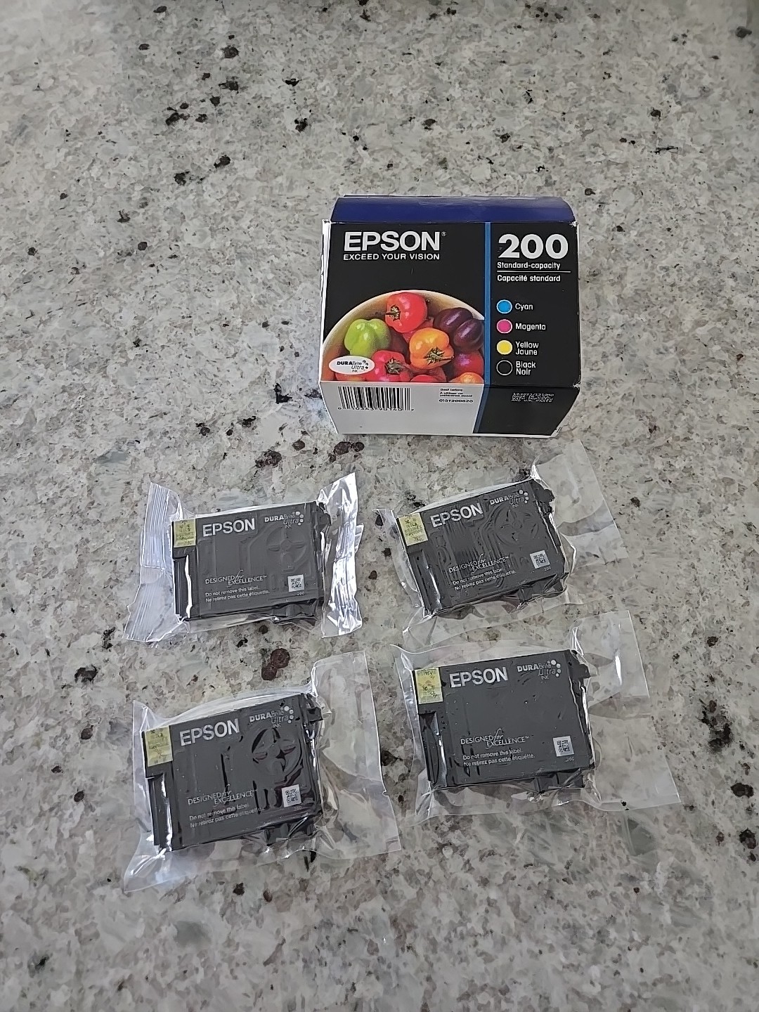 Epson T200120-BCS Multi Color Ink Cartridge Cyan Magenta 2x Yellow NO BLACK NEW