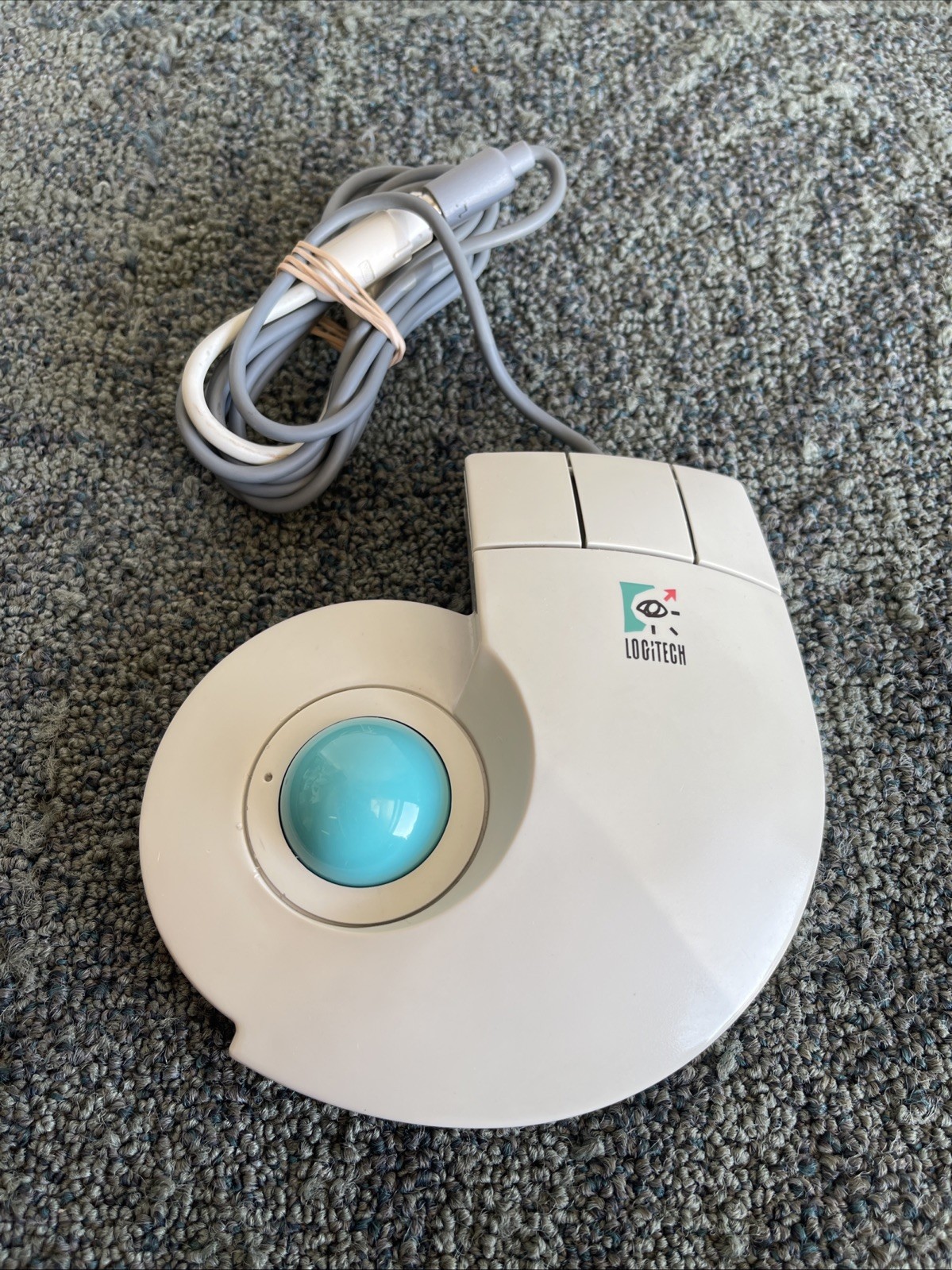 Logitech T-CD2-6F Wired Trackball Trackman Stationary Mouse PS/2 -Untested