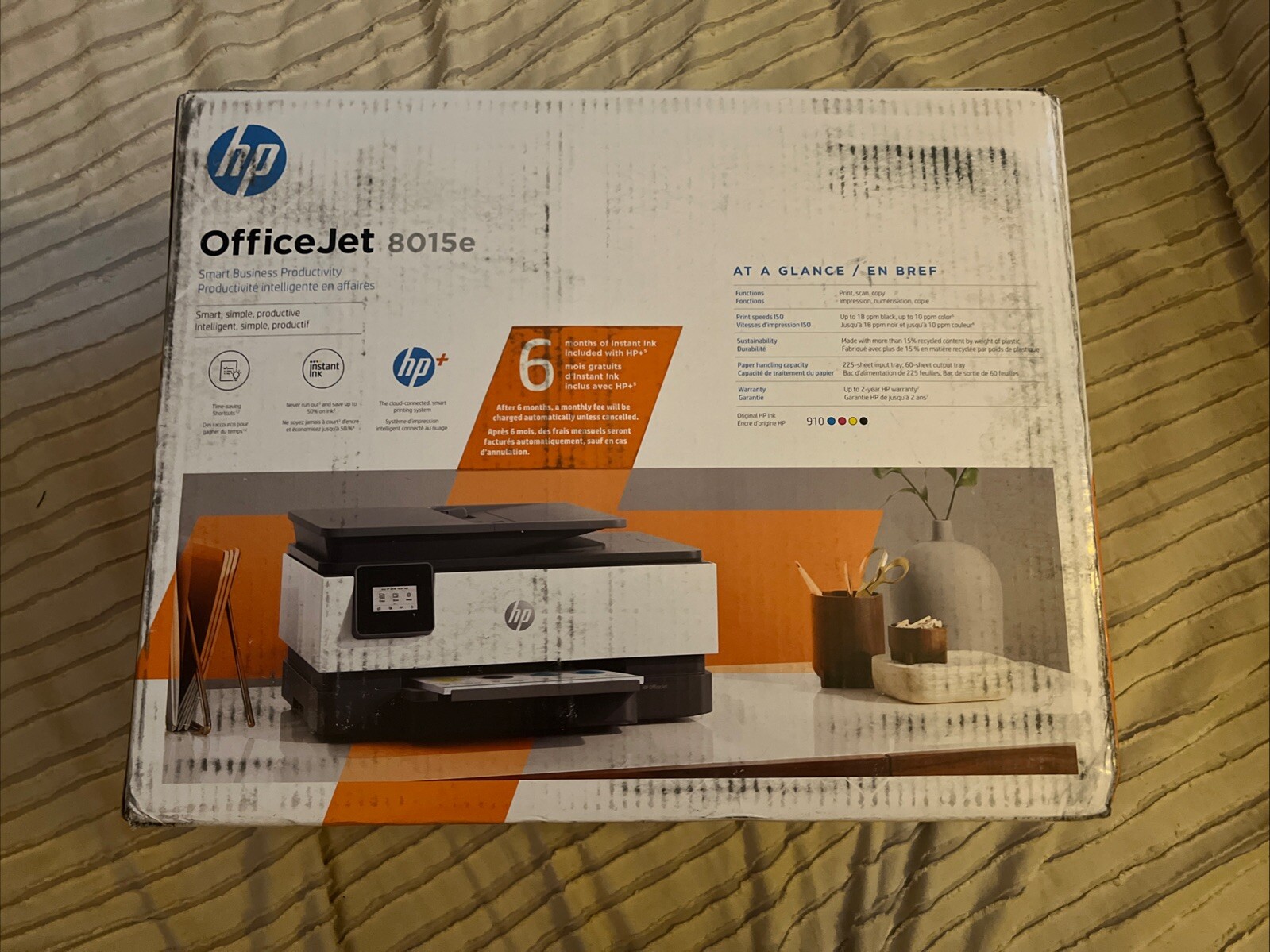 HP OfficeJet 8015e All-in-One Printer w/ bonus 6 months Instant Ink through HP+
