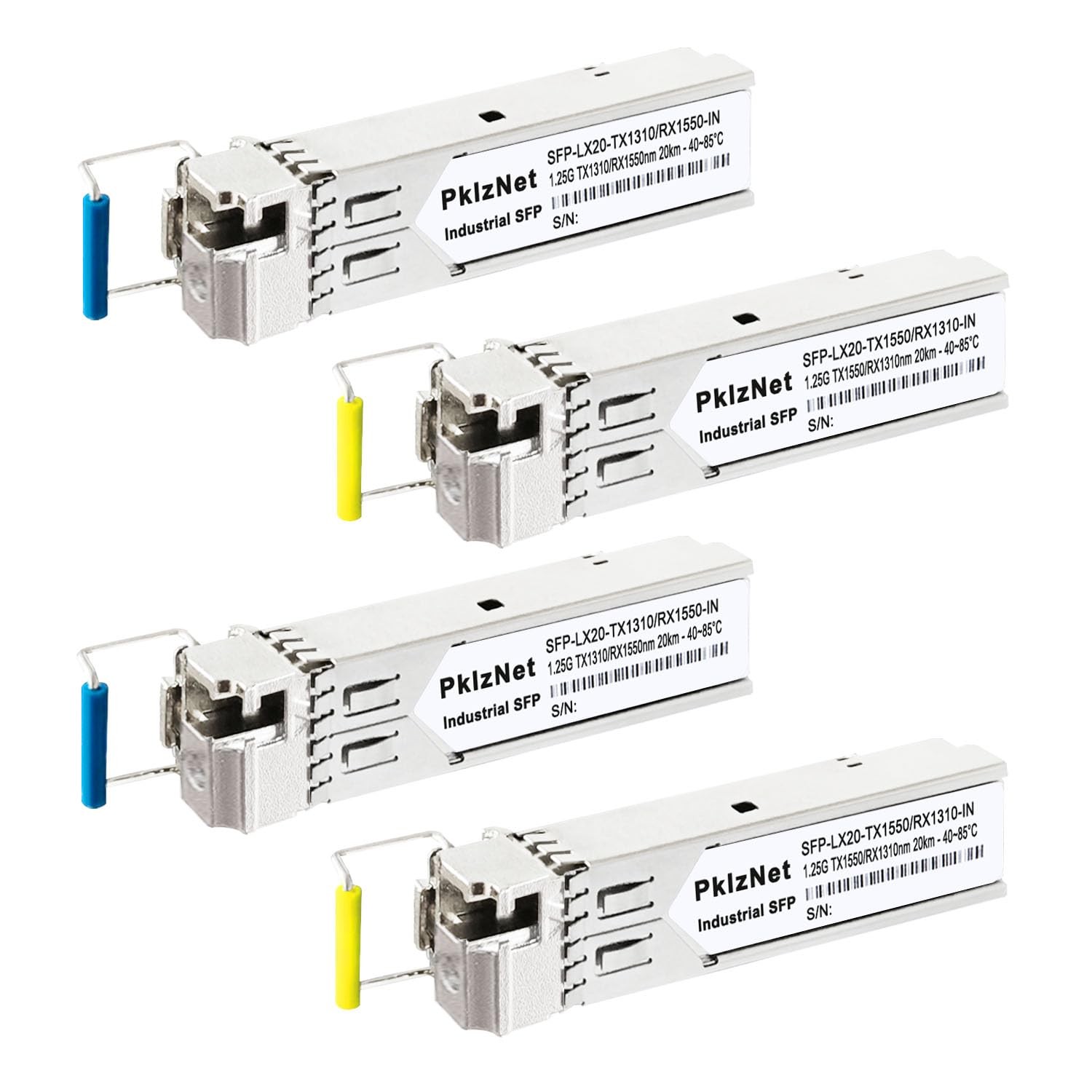 4 PCS 1.25G BIDI SFP Single Mode Fiber Module LX SM1310nm 1550nm 20km DDM