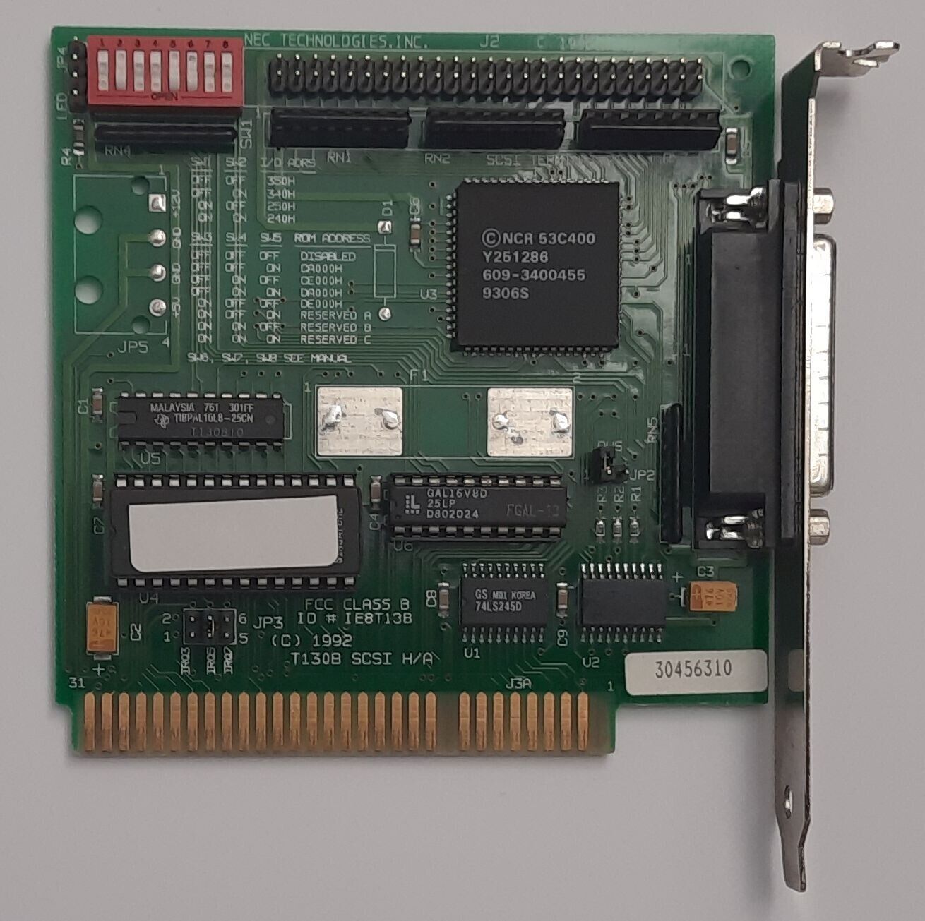 NEC / Trantor T130B 8-bit ISA SCSI Controller (Bootable, Retro, 1992)