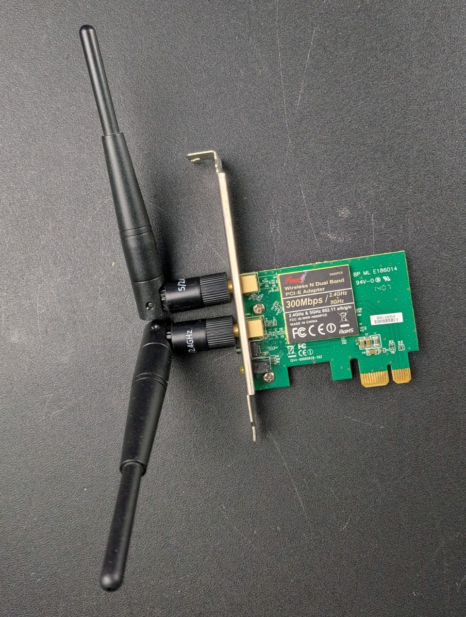 Rosewill N600PCE Dual Band Wireless N PCIe x1 Adapter 300Mbps 2 Antennas