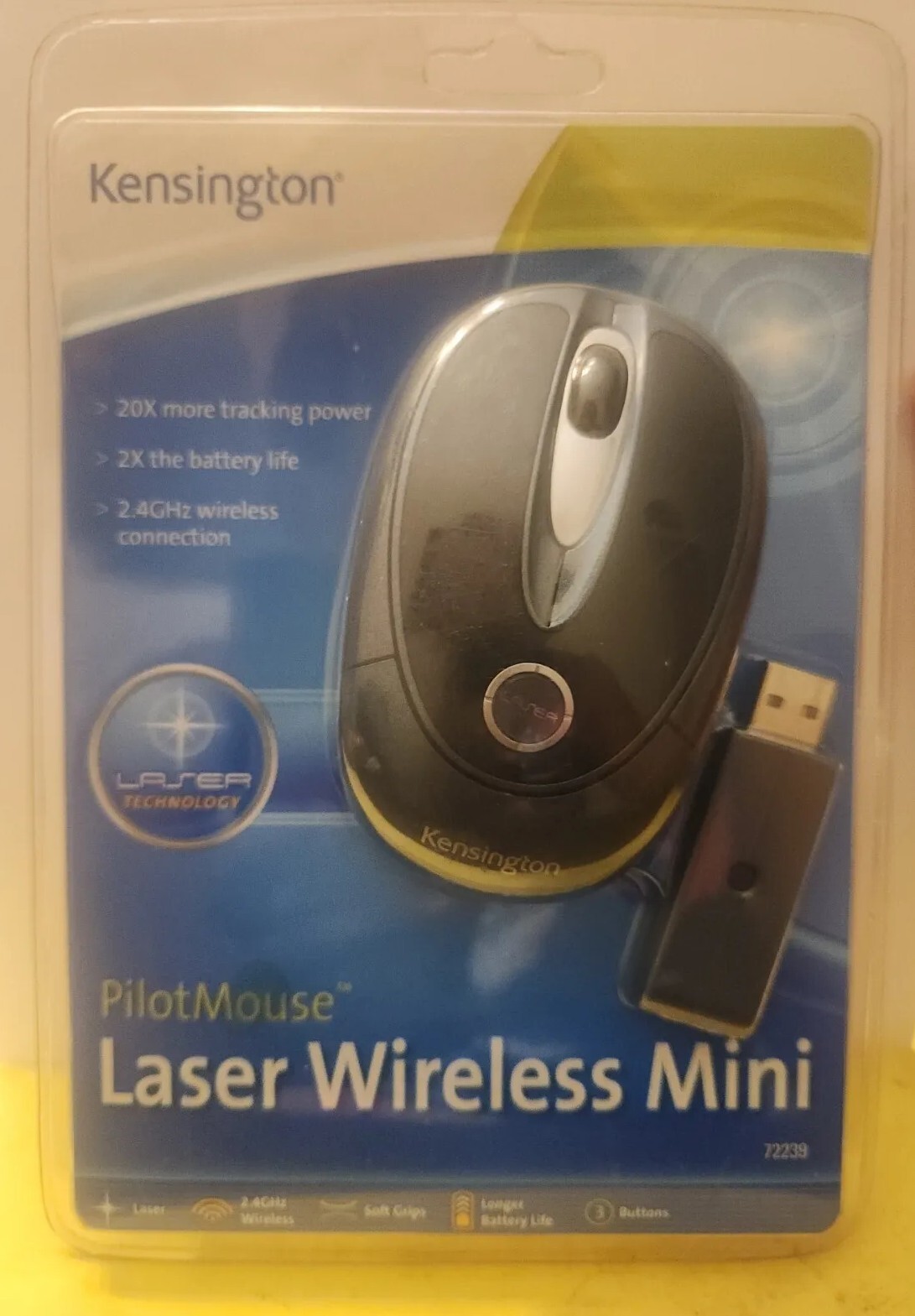 New Kensington Pilot Mouse Laser Wireless Mini Model #72239