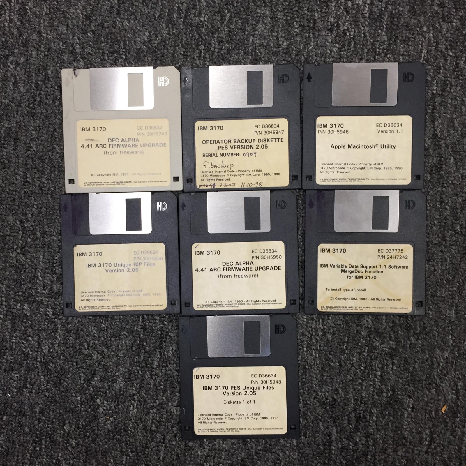 IBM 3170 DEC Alpha 4.41 Arc Firmware Upgrade 3 1/2 Inch Disk Set Black