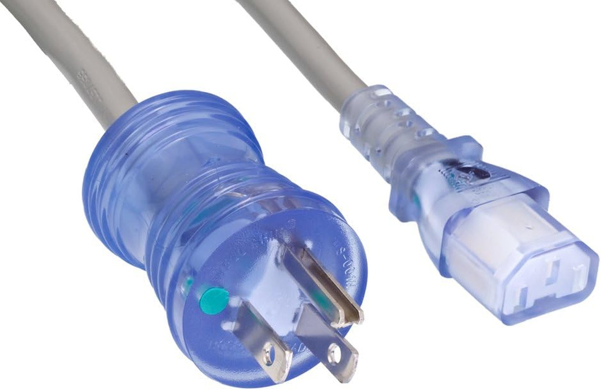 North American Hospital Grade Power Cord 18AWG 10Ft (Zwacpcay-10),Blue