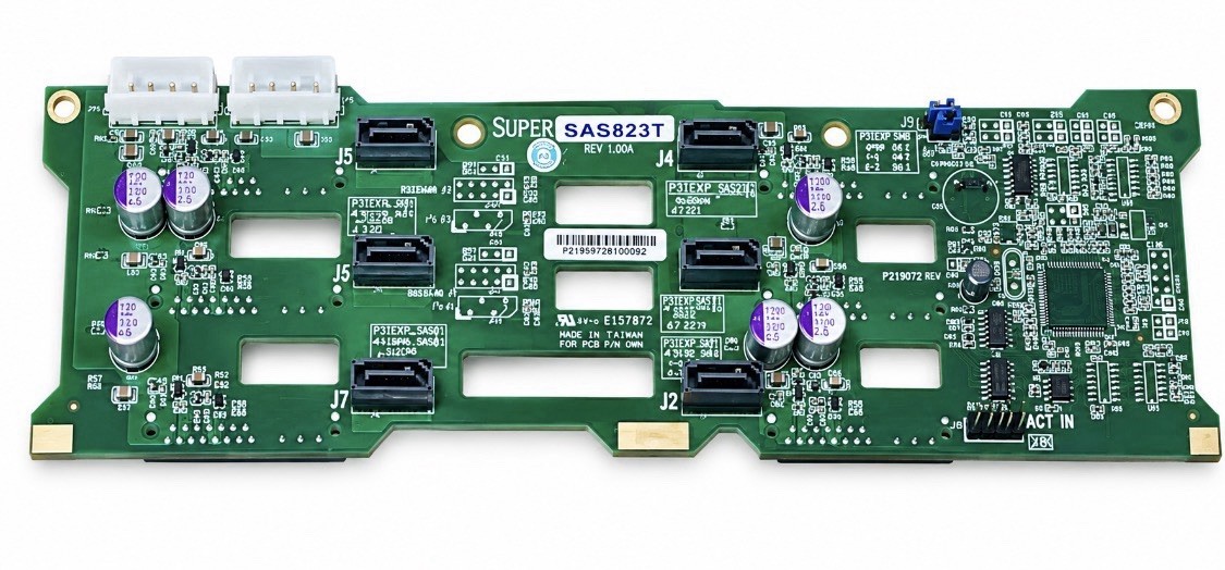 Supermicro SAS823T SAS/SATA Backplane Board, Rev. 1.00A, 6 Port