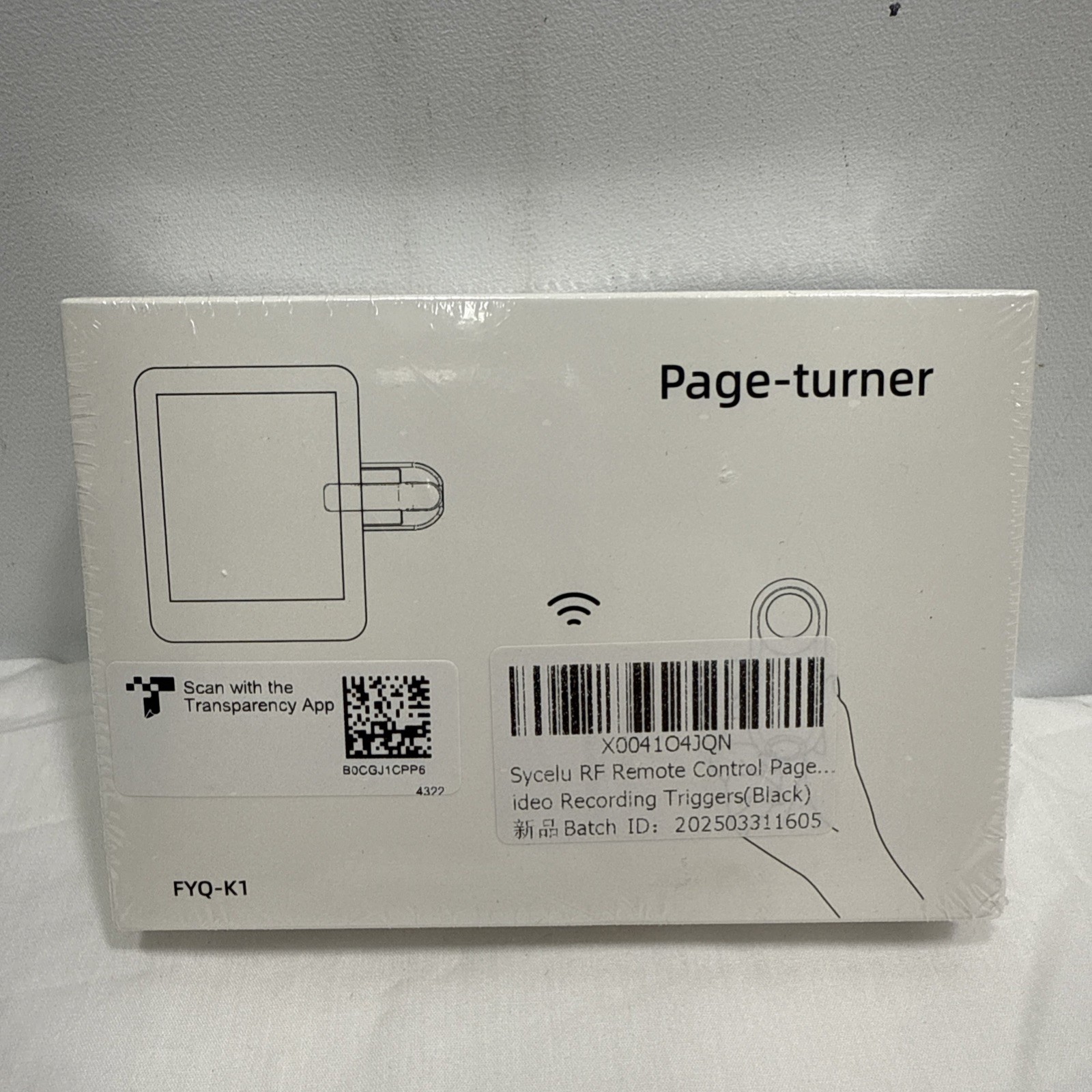 SYCELU RF Remote Control Page Turner for Kindle, iPad & More, Model FYQ-K1   NEW