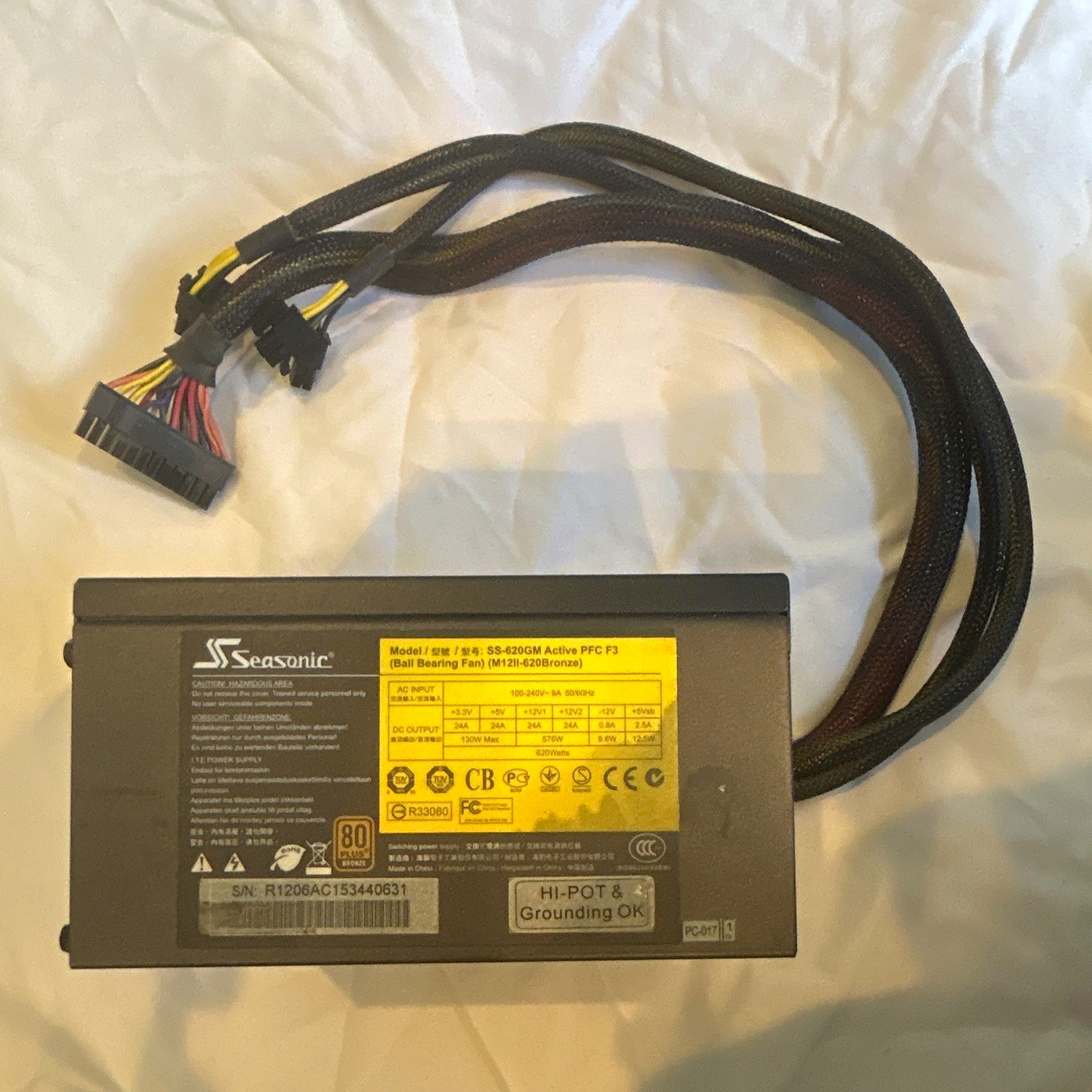Seasonic SS-620GM Active PFC F3 620W ATX Power Supply PSU Black