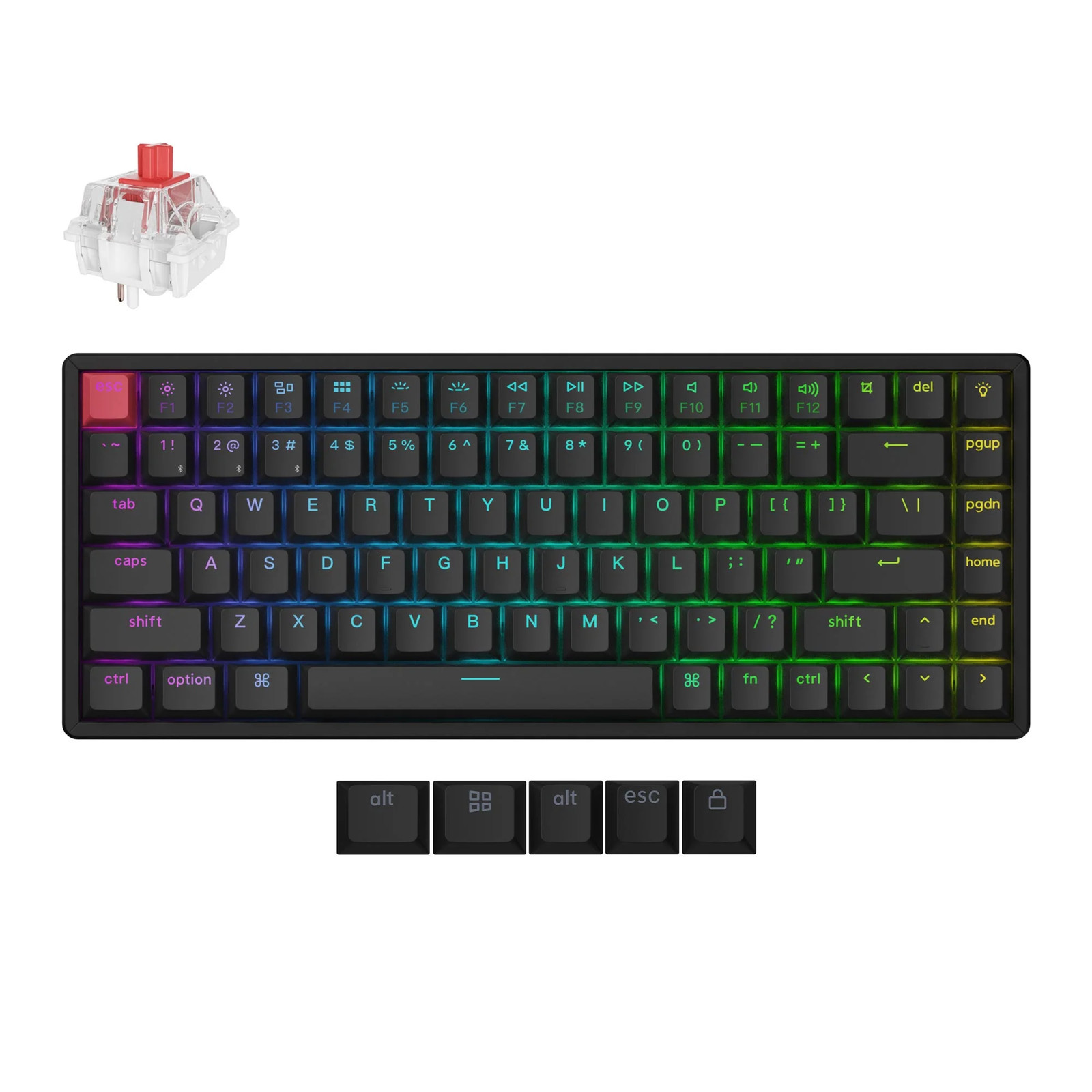 Keychron K2 Version 3 Wireless RGB Red Switch Mechanical Keyboard Black New