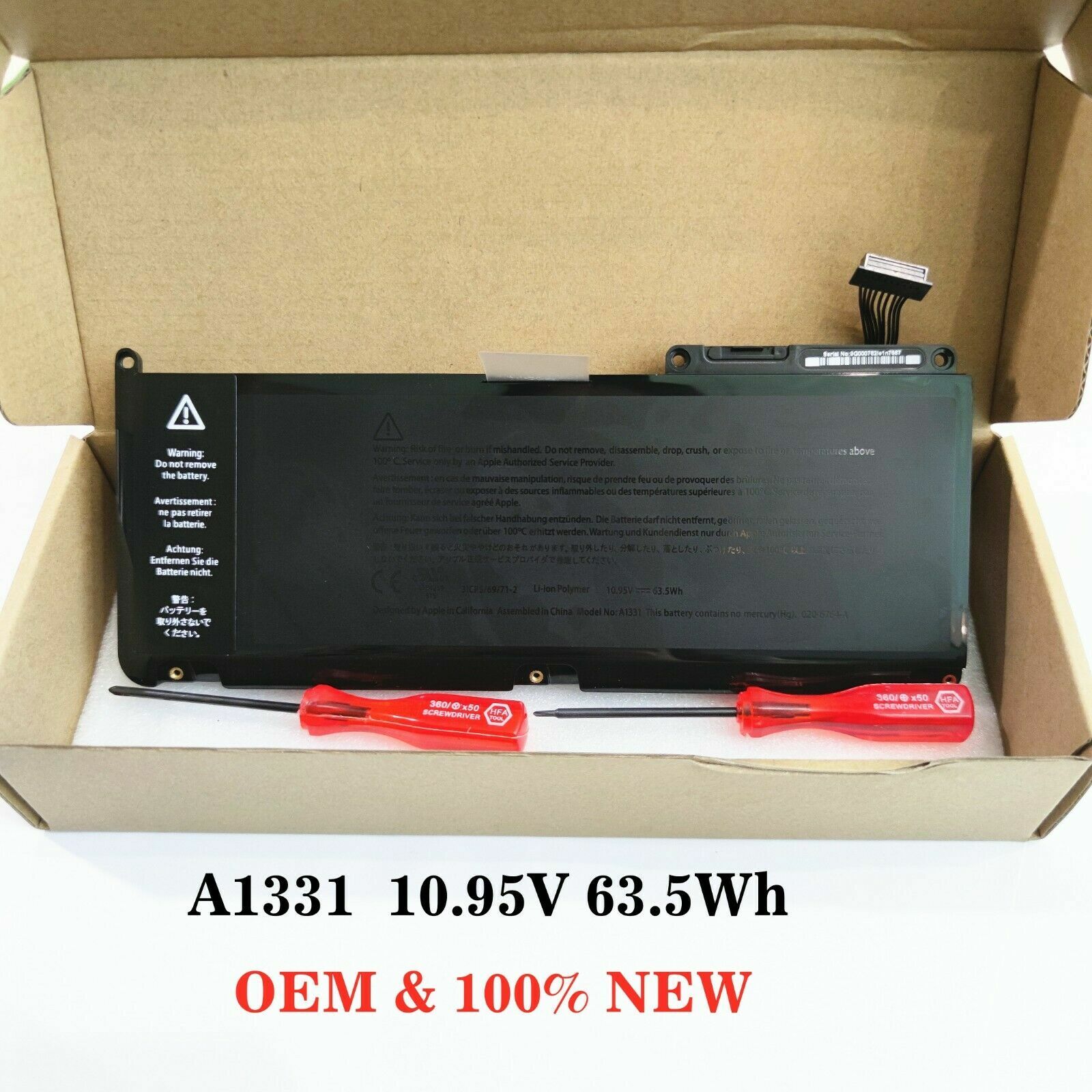 Original A1331 Battery For Apple MacBook 13.3" A1342 Unibody MC207LL/A MC516LL/A