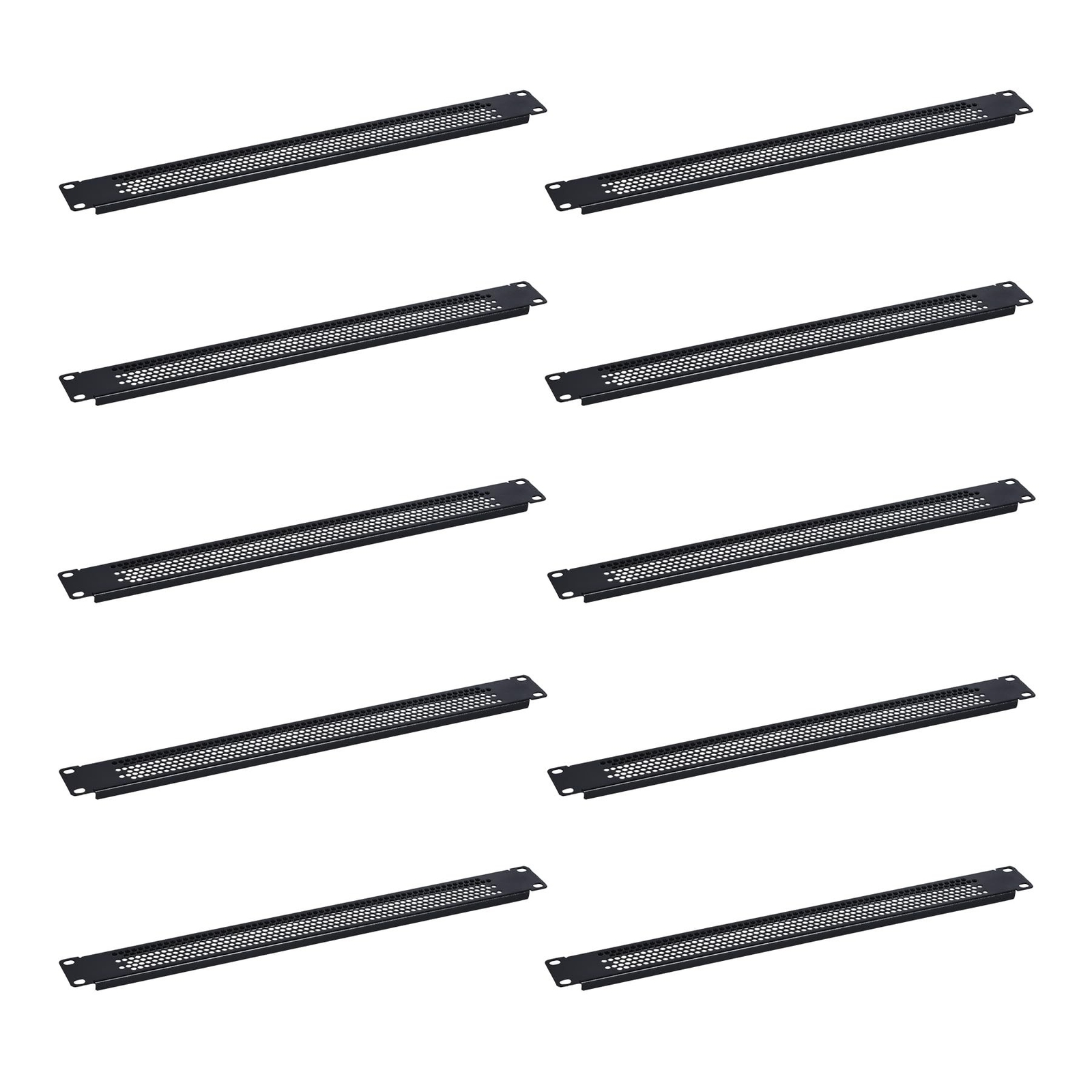 RackPath 1U Blank Rack Mount Panel Spacer with Venting (10 Pack) for 19in Ser...