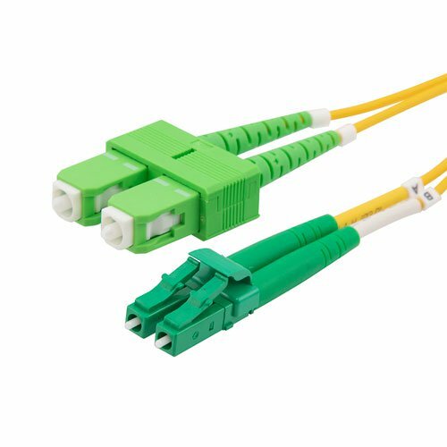 15 PACK LOT 5m LC(APC)-SC(APC) Duplex 9/125 OS2 Singlemode Yellow OFNR 16FT