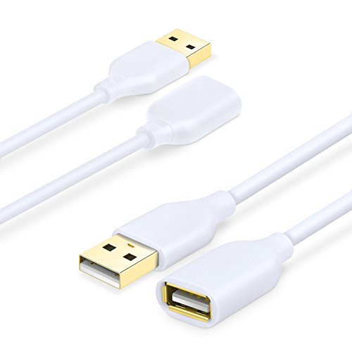 USB Extension Cable  2-Pack 2.0 6ft/2m USB Type A Male to A Female White