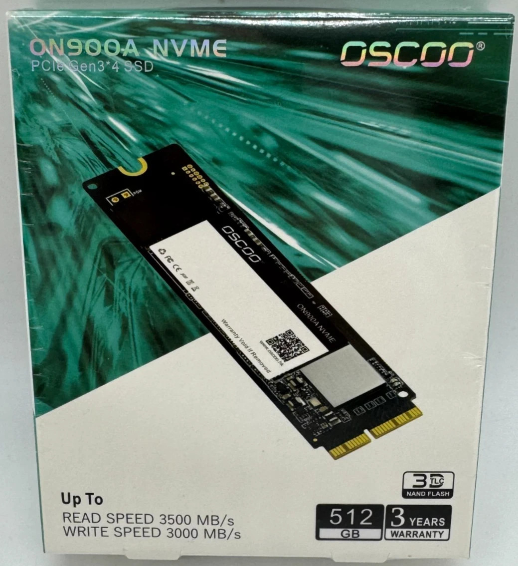 OSCOO ON900A 512GB NVMe SSD PCIe Gen3 x4 M.2 Internal Solid State Drive
