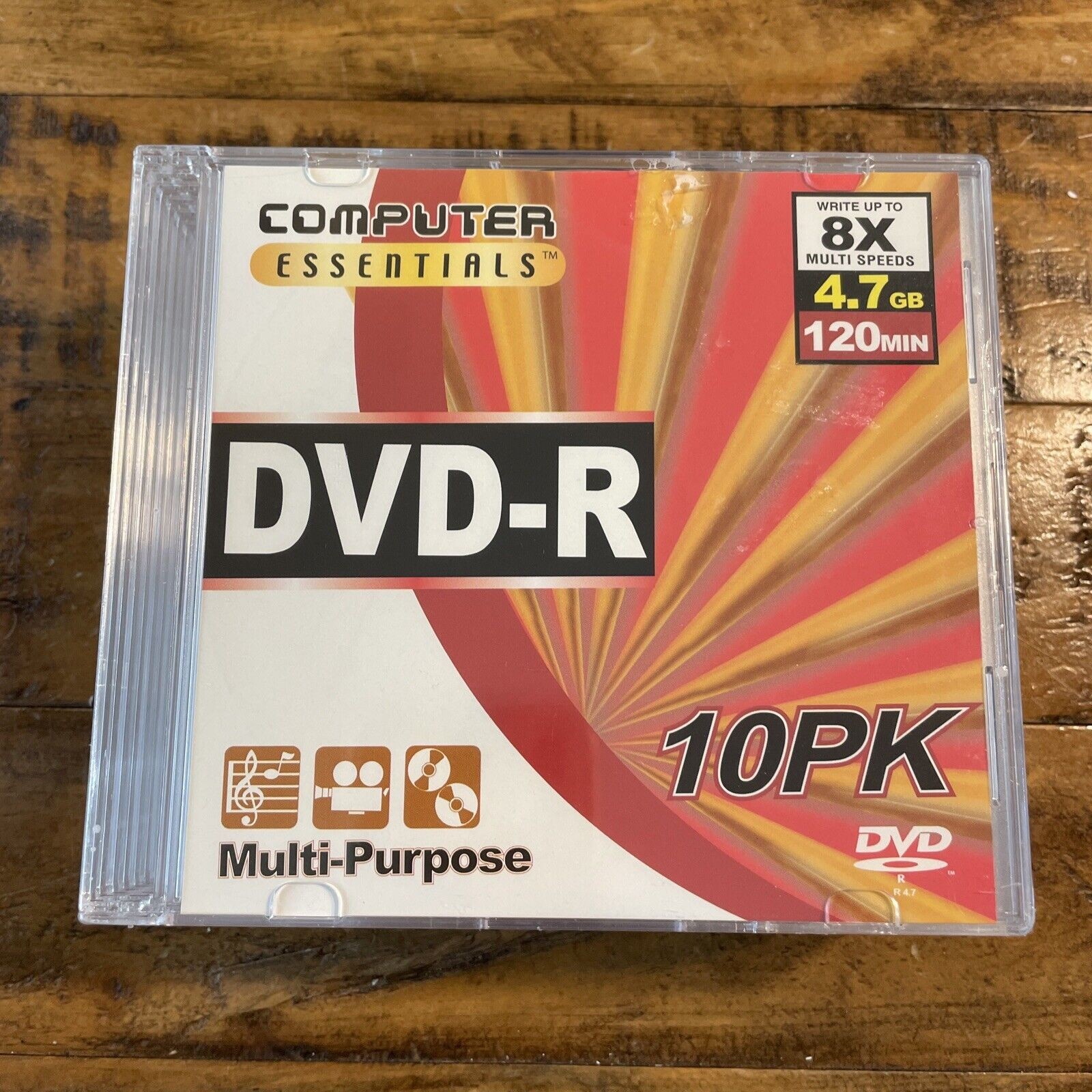DVD+R New Sealed Computer Essentials 4.7 GB 120 Min Recordable Discs Data Video