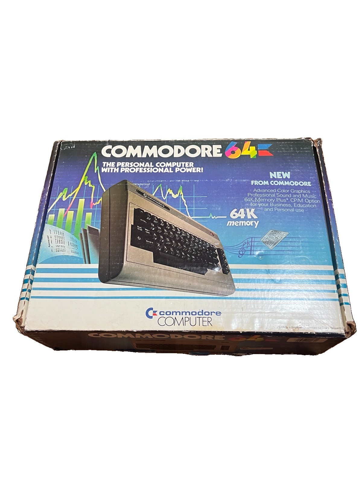 Commodore 64 Computer System CIB w/ ORIGINAL BOX, Power Supply, & Manual TESTED