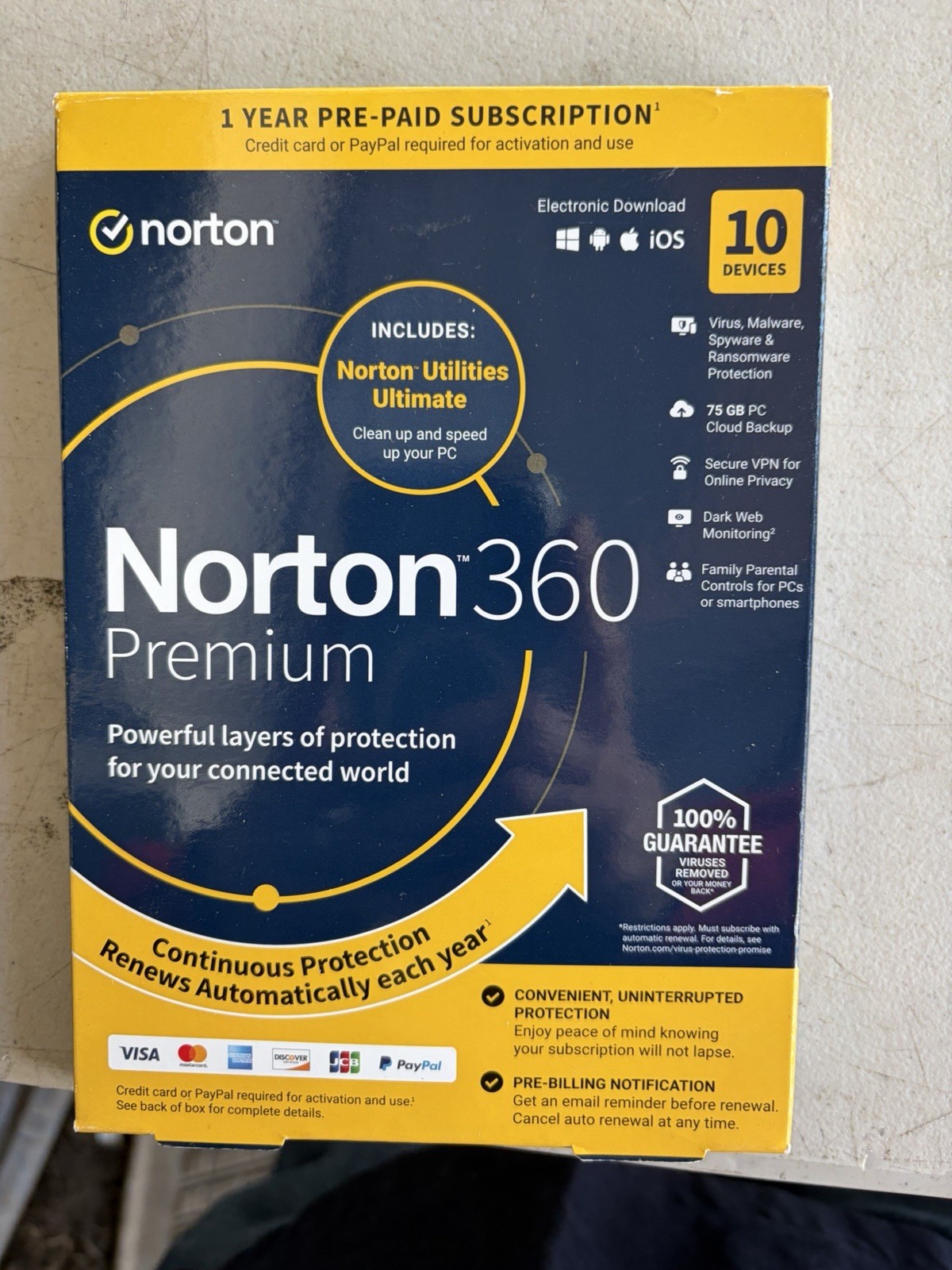 Norton 360 Premium For Up To 10 Devices PC/Mac/iOS/Android