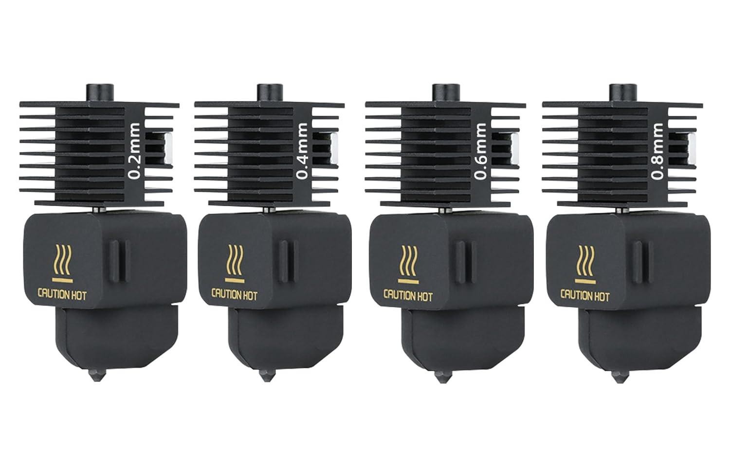 4pack Hardened Steel Hotend Kit for Bambu Lab A1 A1 Mini 0.2 0.4 0.6 0.8mm Nozzl