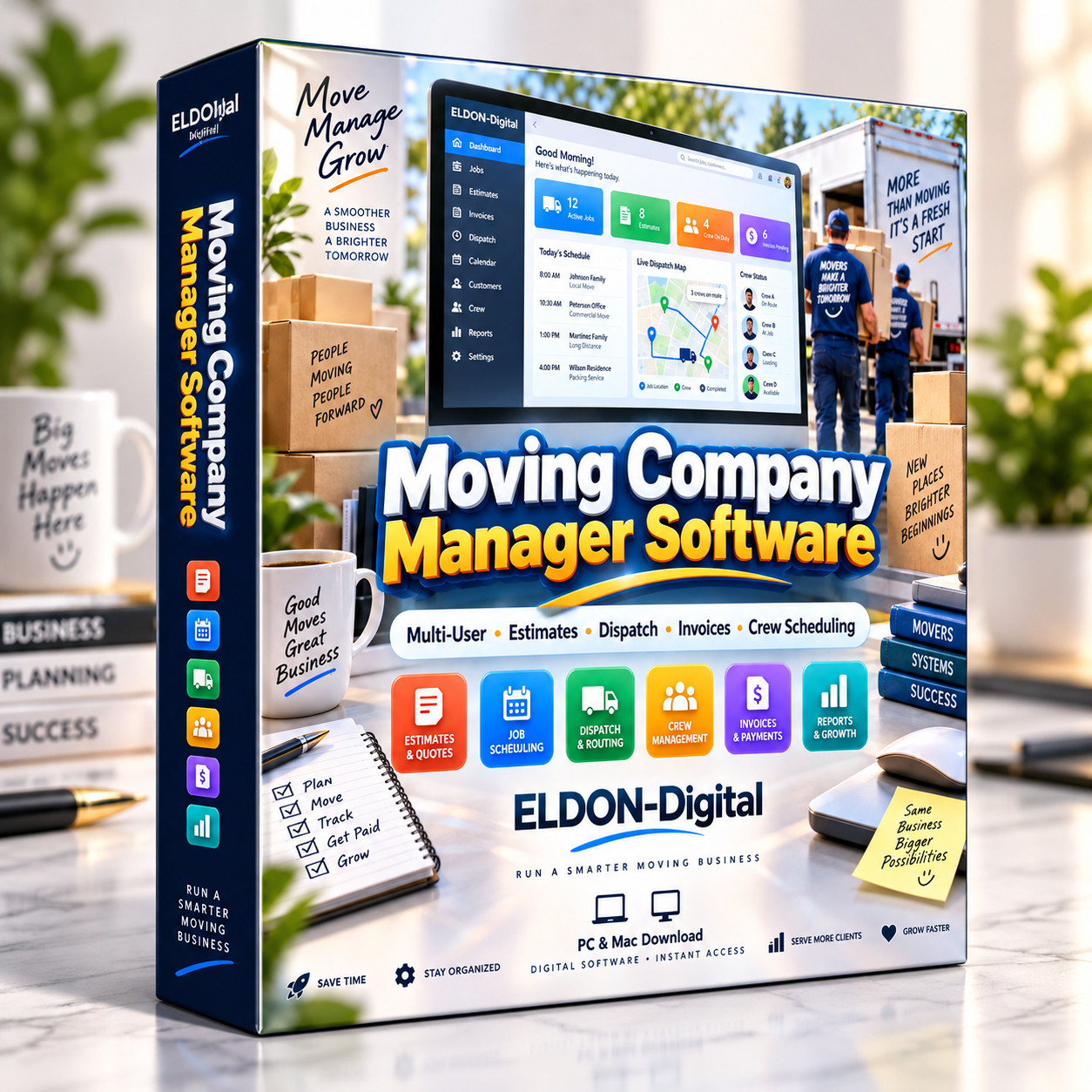 Moving Company Manager Software Multi User Removalist Dispatch Invoice PC Mac