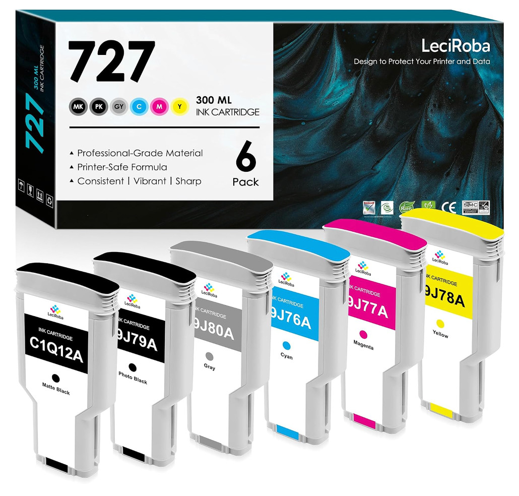 Compatible 727 Ink Cartridges Replacement for HP 727 300ml Ink Cartridges for HP