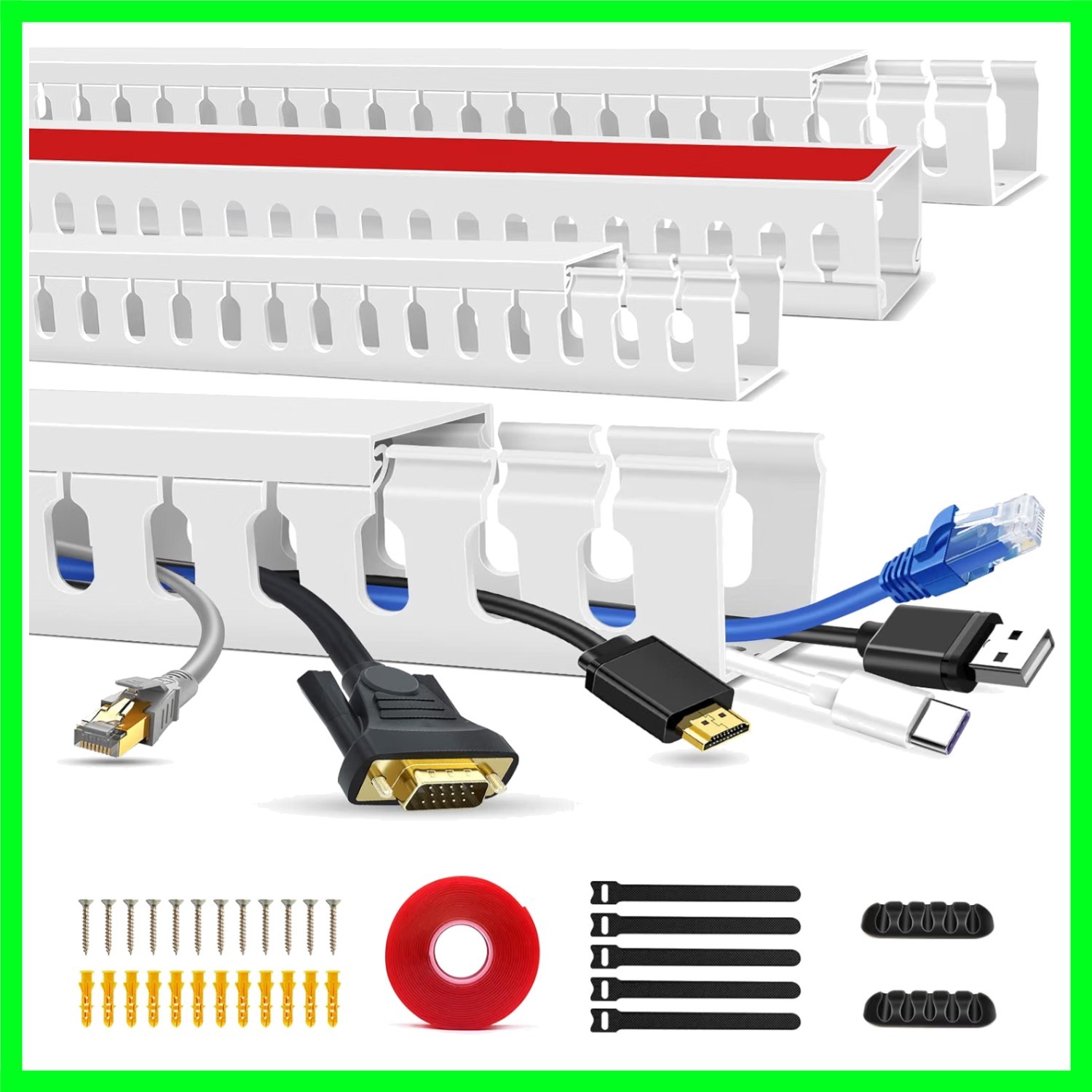 Cable Duct Management Raceway Kit, 62.8" 4 x 15.7 Server Rack Cable Managemen...