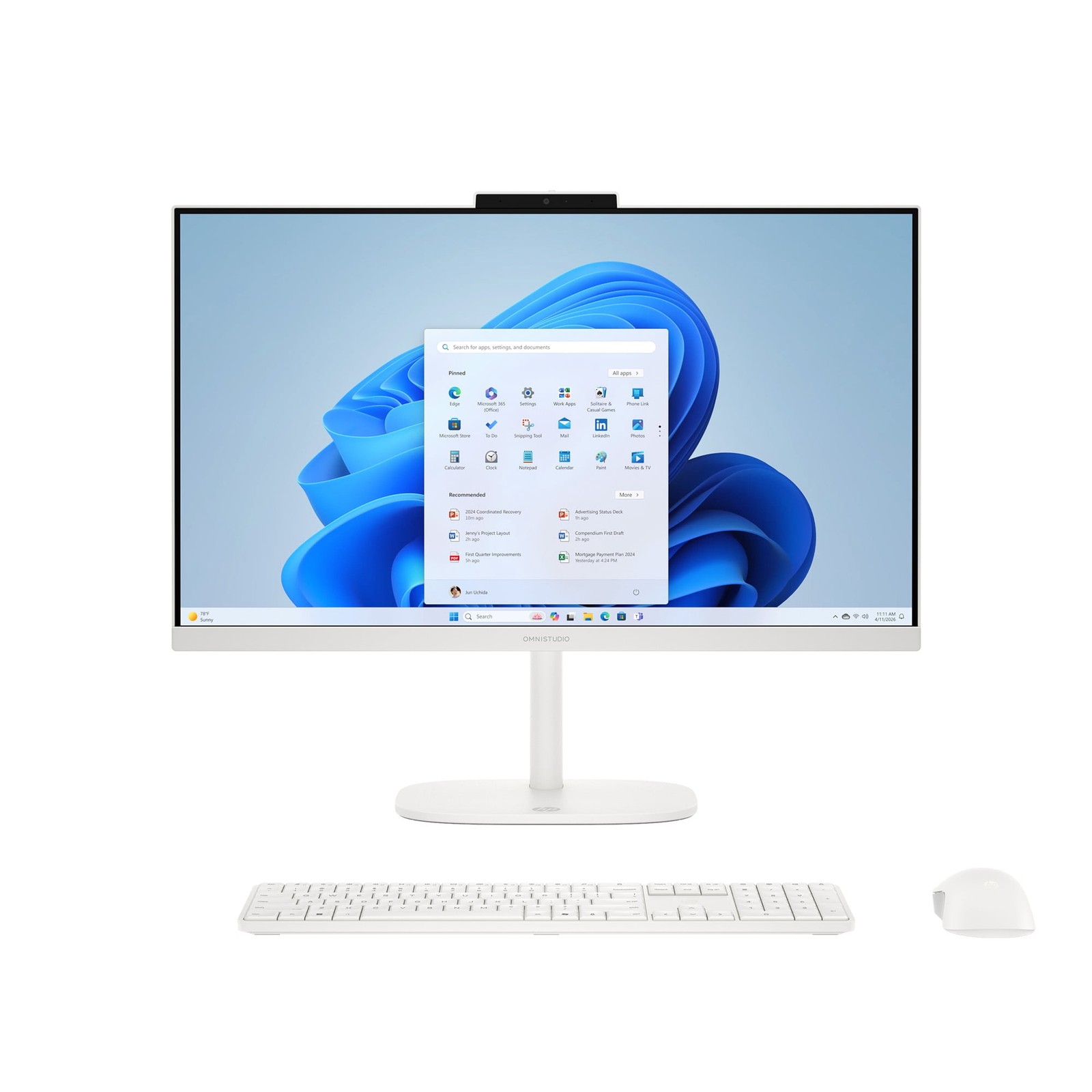 HP OmniStudio All-in-One Desktop PC, 23.8 Inch Full HD IPS Display, Intel Core 3