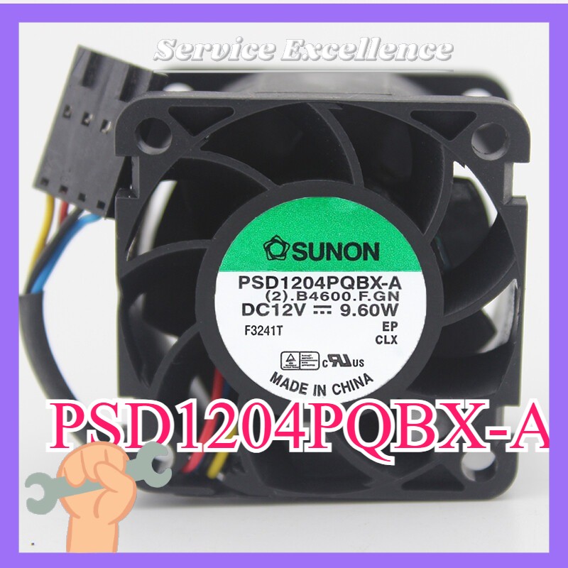 One SUNON PSD1204PQBX-A Fan 4-Pin 4cm Fast Shipping 9.60W DC 12V 40x40x28mm 