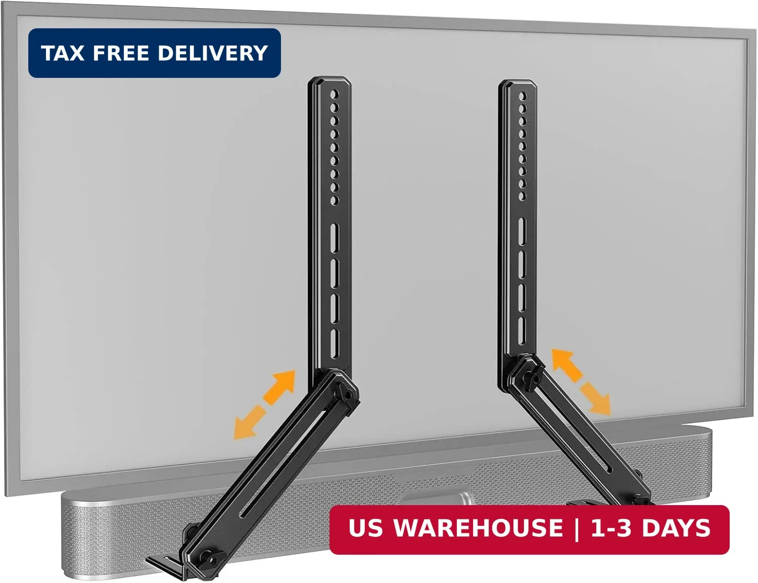 Perlegear Soundbar Mount with Adjustable Height, Sound bar Mount up to 15 lbs, S