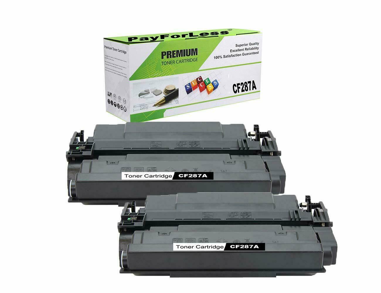 PayForLess Toner Cartridge 87A CF287A 2PK Black Compatible for HP Laserjet 