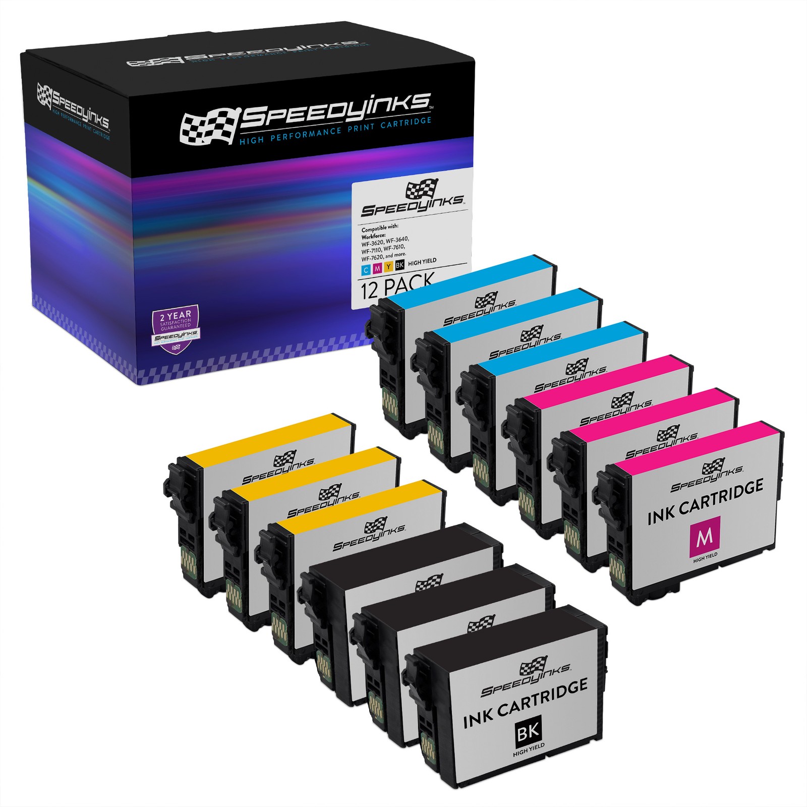 SPEEDYINKS Replacements for Epson 252XL High Capacity Ink Cartridges Combo 12pk