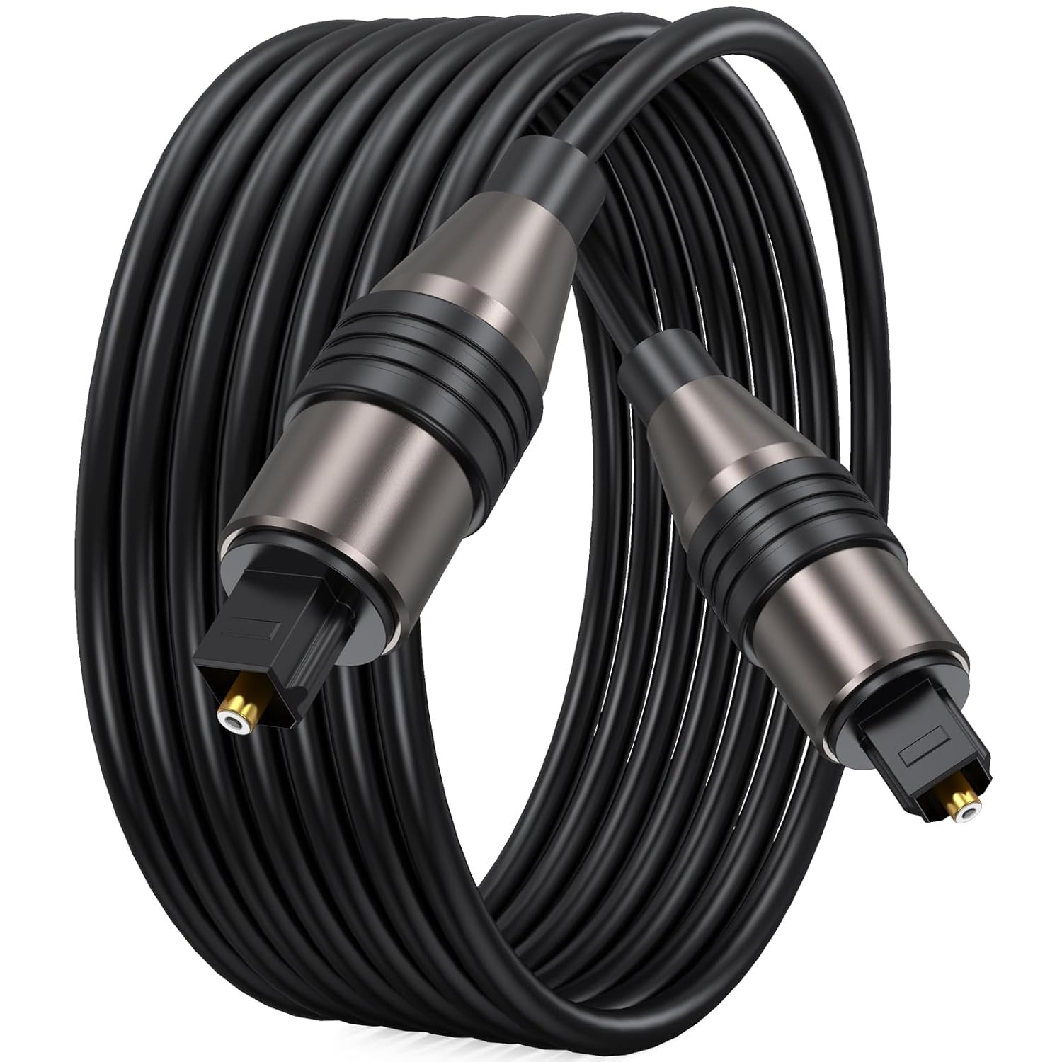 FEMORO Fiber Audio Optical Cable 10 Ft Long, Toslink S/PDIF Optic Cord Replaceme