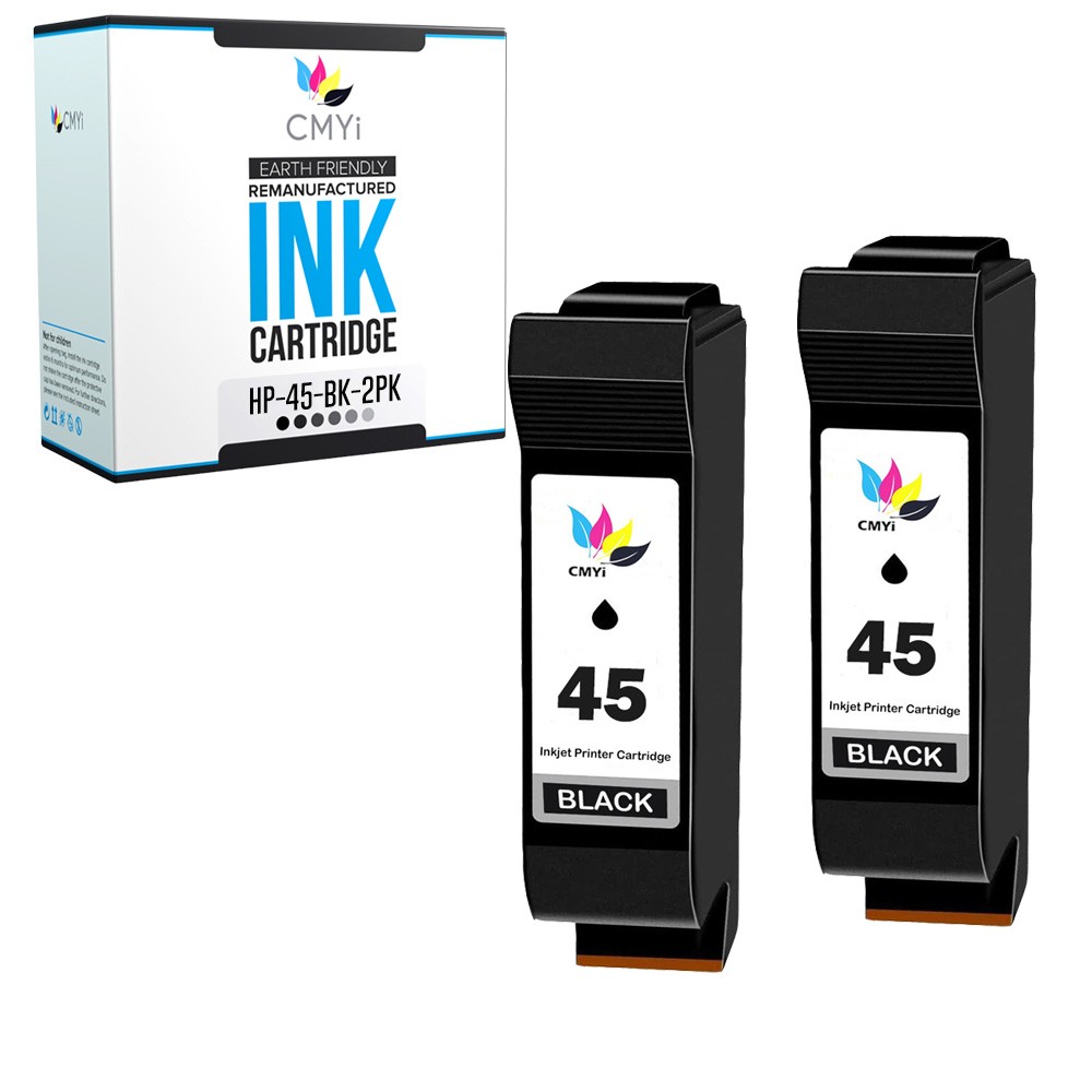 2PK Compatible CMYi HP 45 Ink Cartridges for DeskJet 1100 1200 1250 1600 710 712