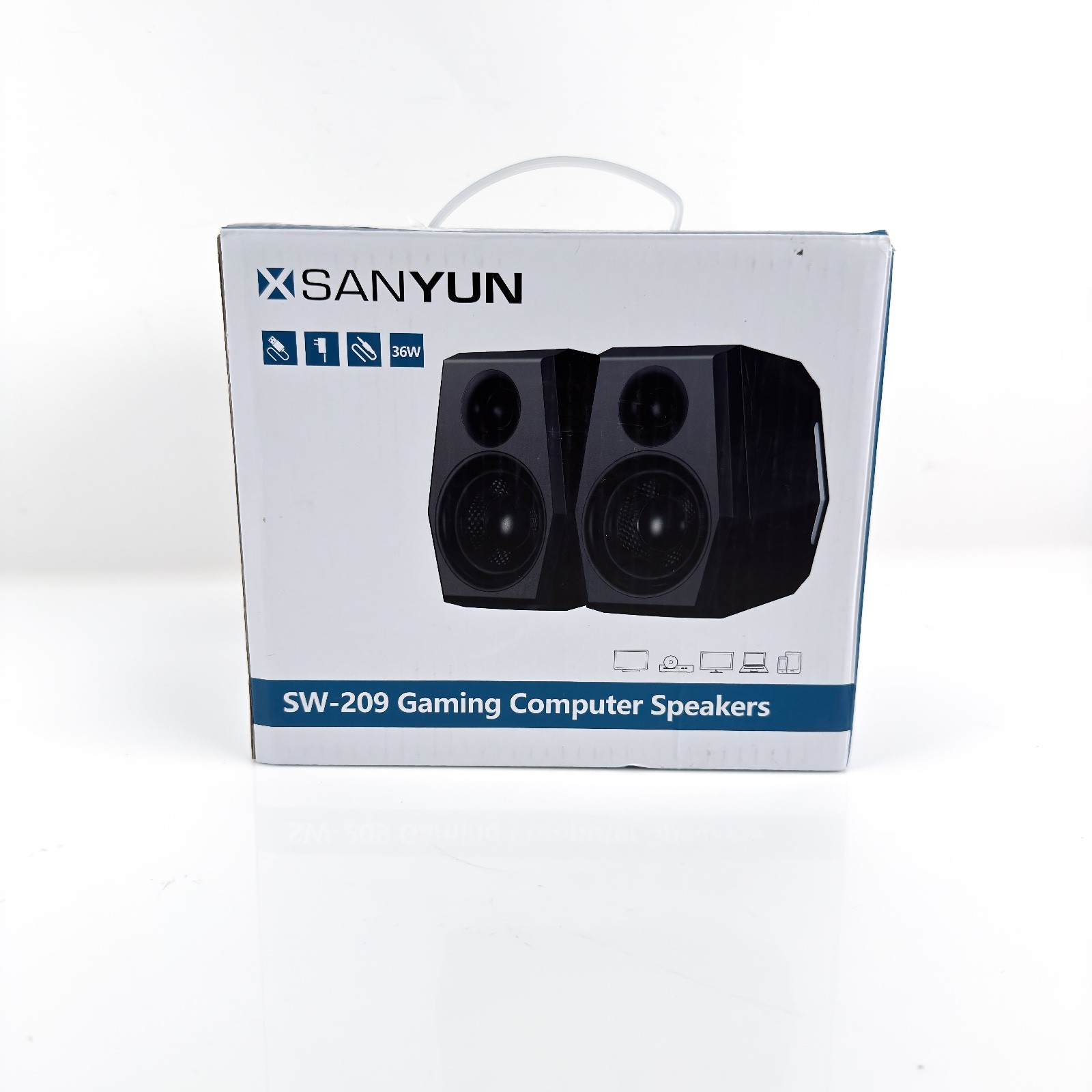Sanyun SW209 3" 36W Computer Gaming PC Speakers with Built-In 24bit DAC Black