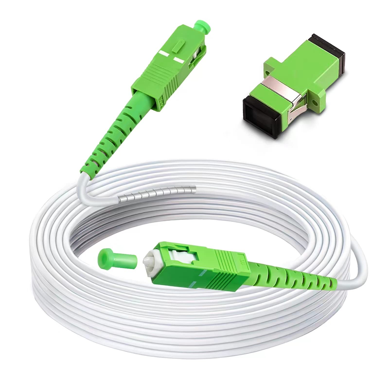 Bangun 30ft (10 Meters) SC/APC to SC/APC Fiber Optic Internet Cable, Armored ...