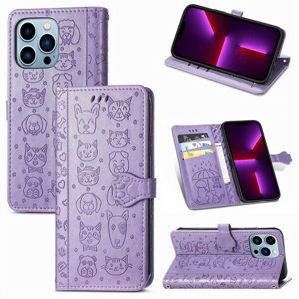Flip Leather Cat Dog Card Wallet Cover Case For A17 A57 A16 A36 A25 A23 A14 A56