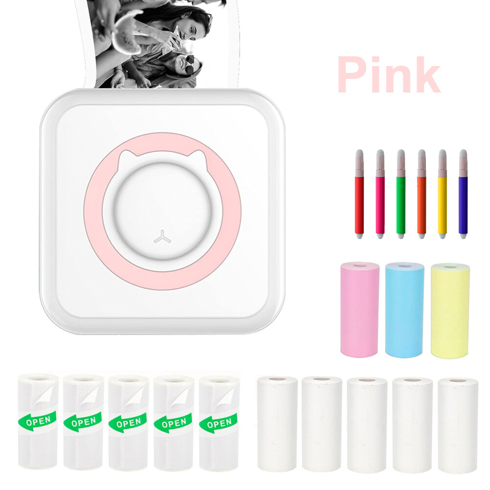 Mini Pocket Thermal Printer Wireless Bluetooth Phone Photo Label Printing Paper