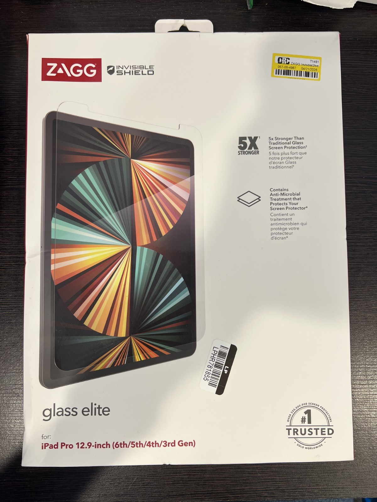 Zagg InvisibleShield Glass Elite Screen Protector for 12.9" iPad Pro 3/4/5/6 G