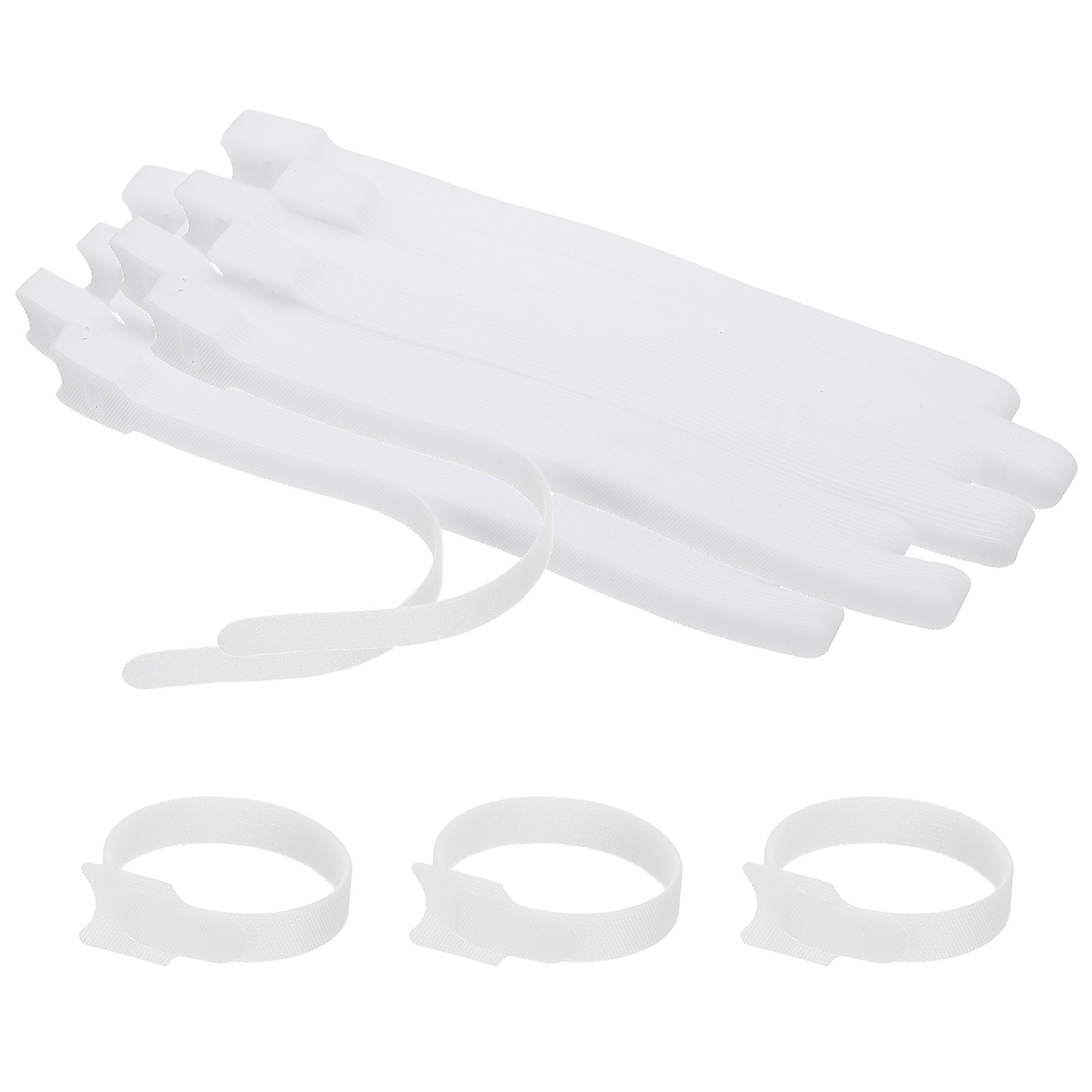130Pcs 8" Reusable Cable Ties Adjustable Cable Management Ties White