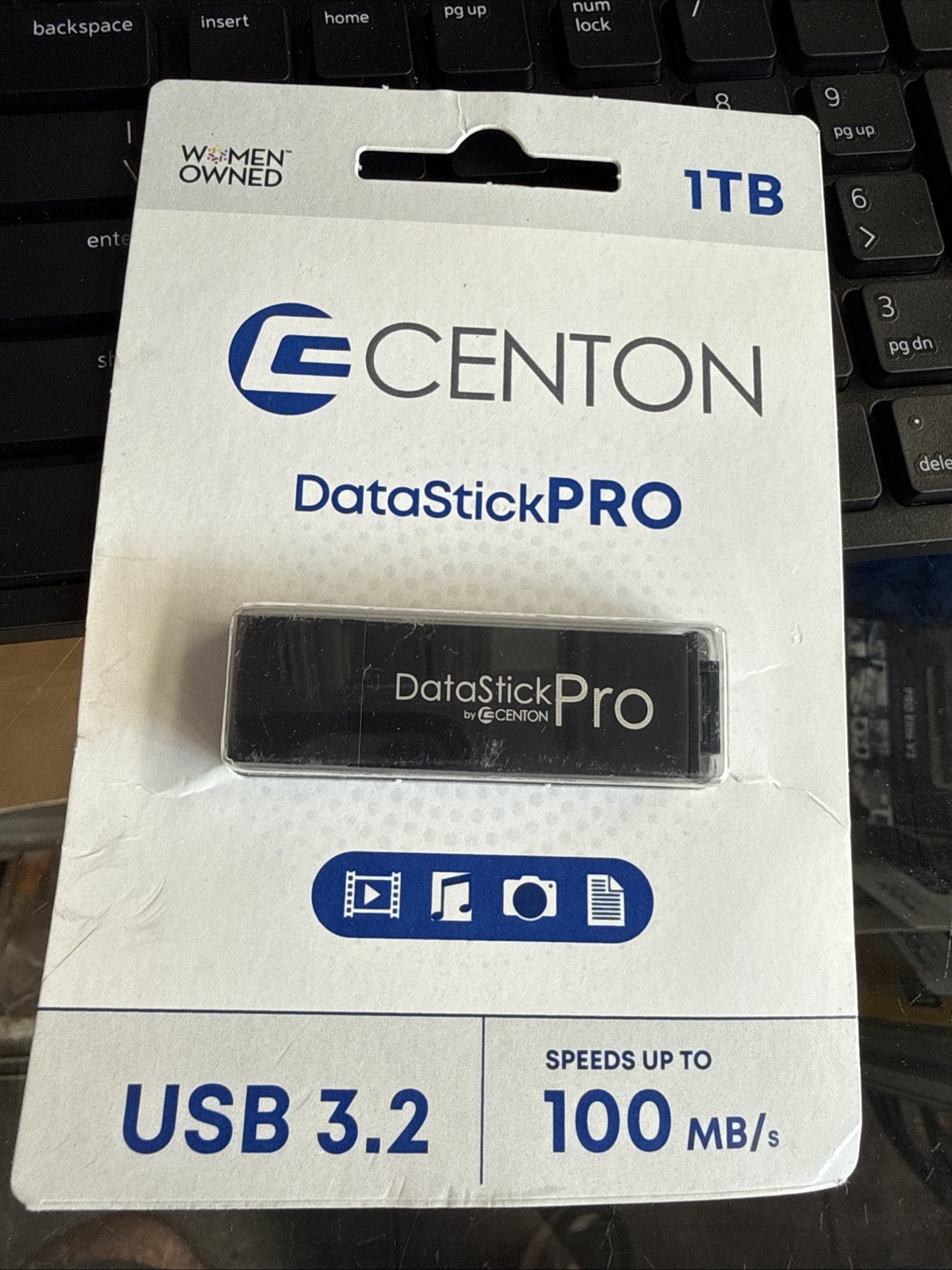 Centon DataStick Pro 1TB USB 3.2 Flash Drive 100MB/s Black C1-U3P6-1T - New