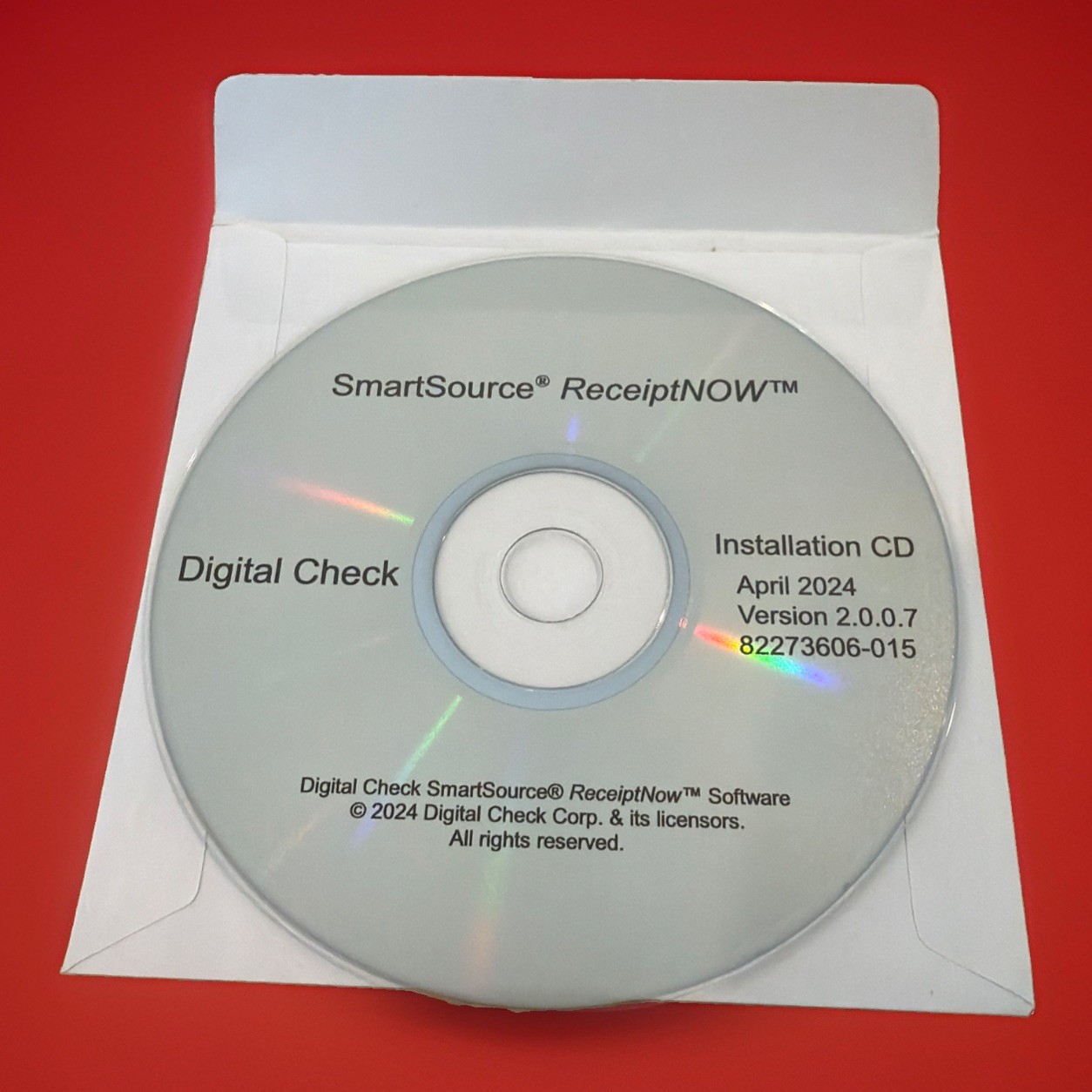 Digital Check SmartSource ReceiptNOW Installation CD - Version 2.0.0.7