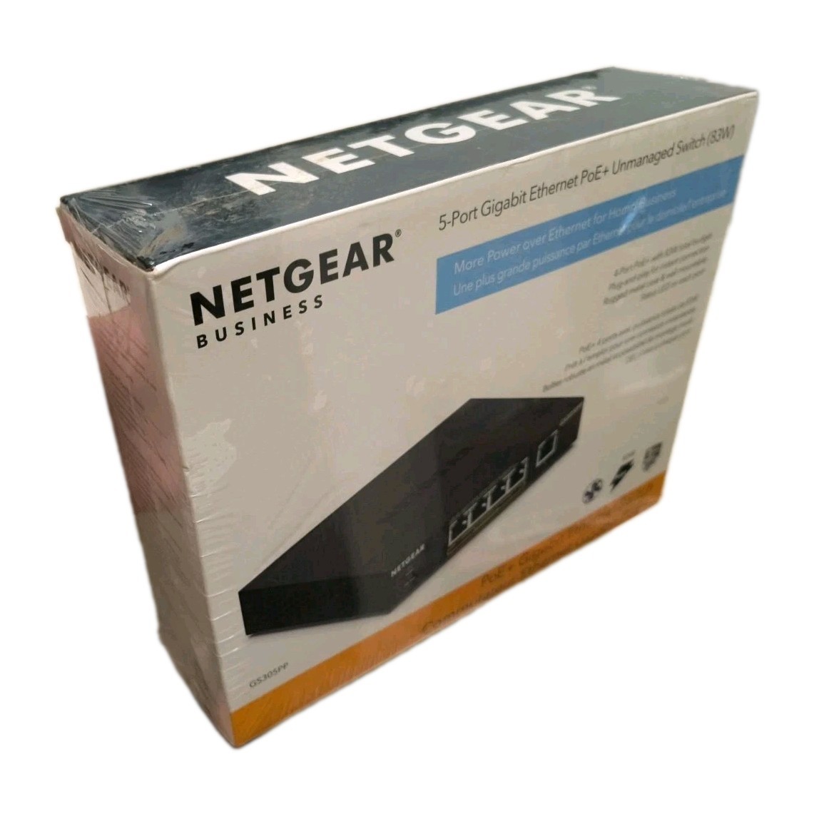 NETGEAR GS305PP 5-Port Gigabit Ethernet PoE+ Unmanaged Switch 83W NEW SEALED 