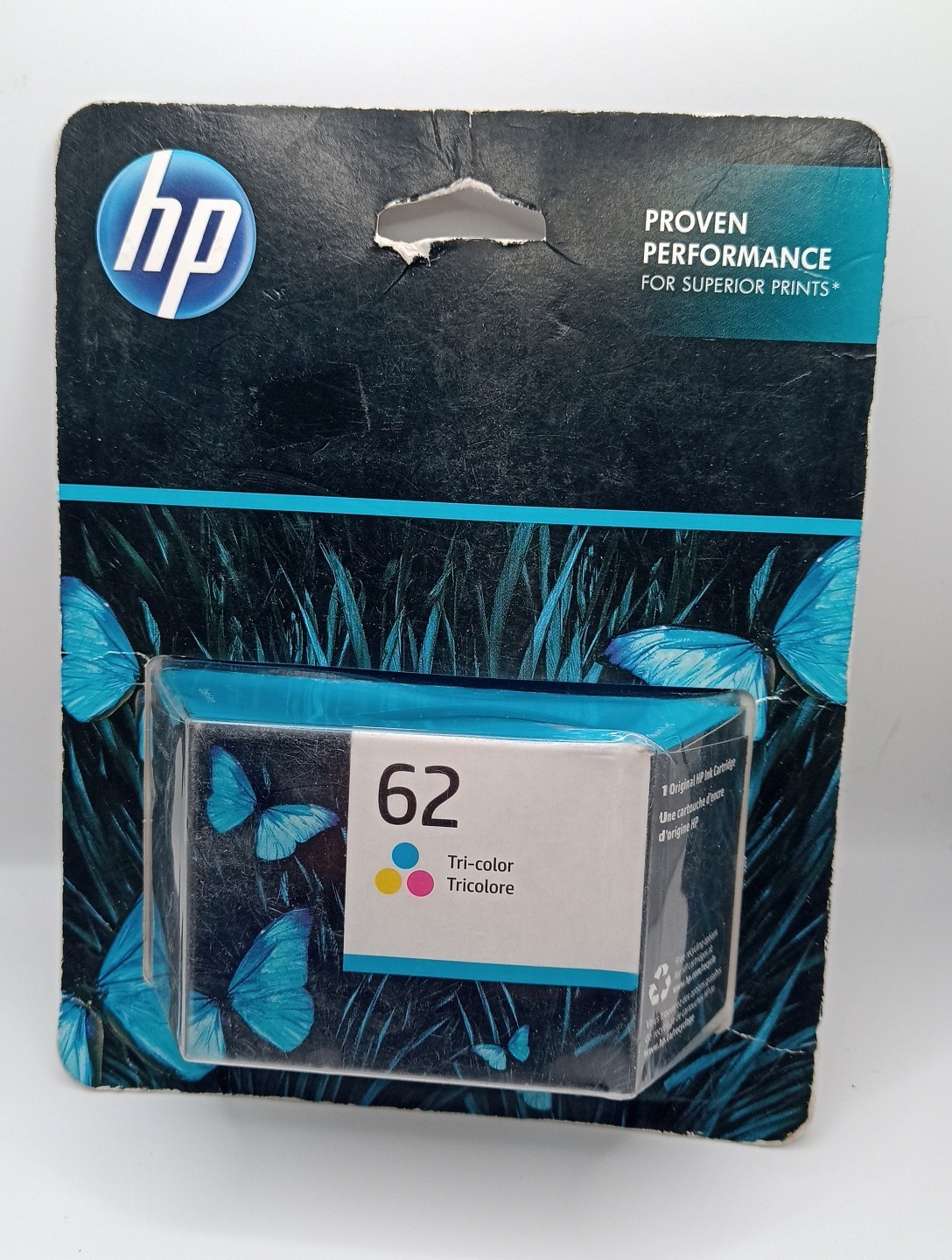 Genuine HP 62 Tri-Color Ink Cartridge New Sealed Exp 2023