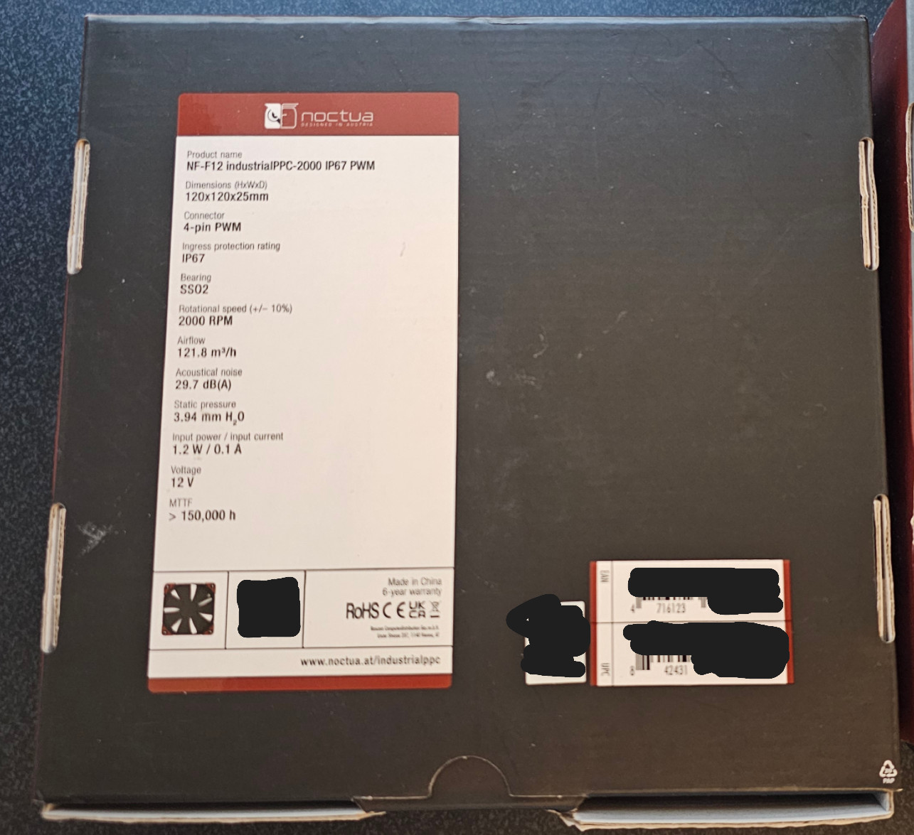 Noctua NF-F12 INDUSTRIAL PPC  2000 PWM -- Heavy Duty Cooling Fan