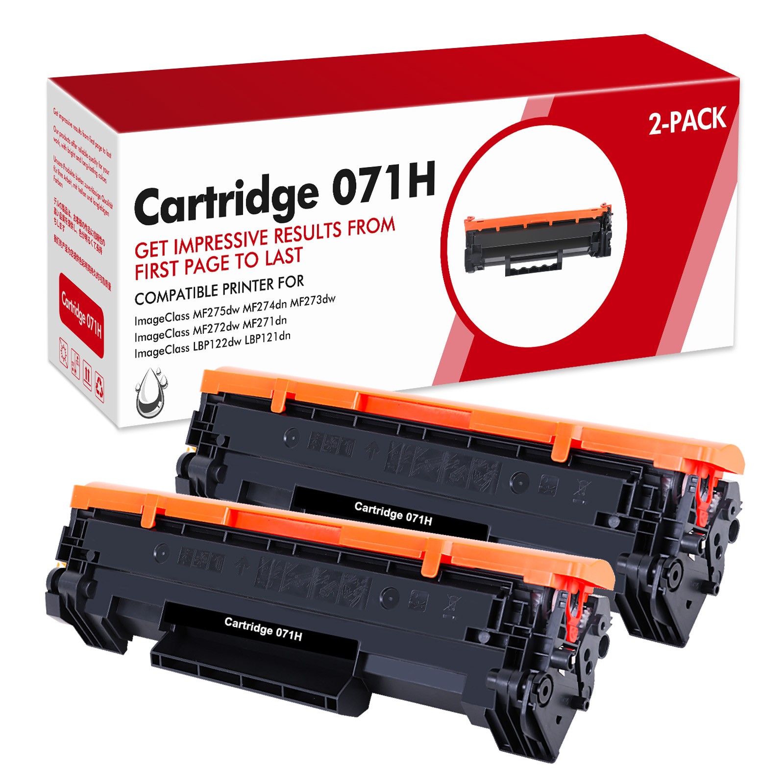 2PK CRG 071H Toner For Canon 071H ImageClass MF272dw MF273dw MF274dn LBP122dw