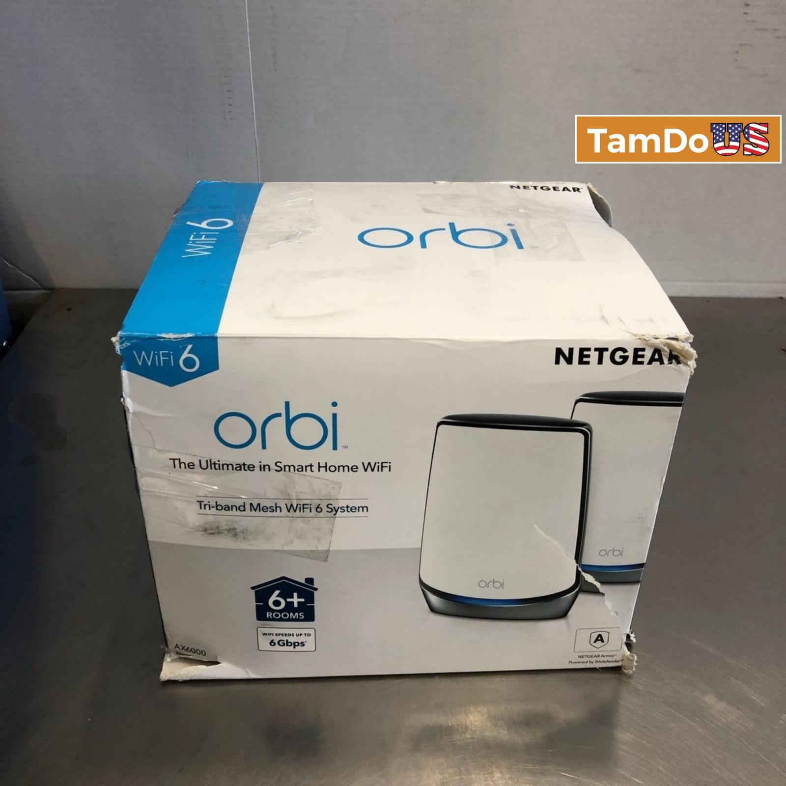 NETGEAR Orbi RBK852 AX6000 Tri-Band WiFi 6 Mesh System RBR850 Router + RBS850