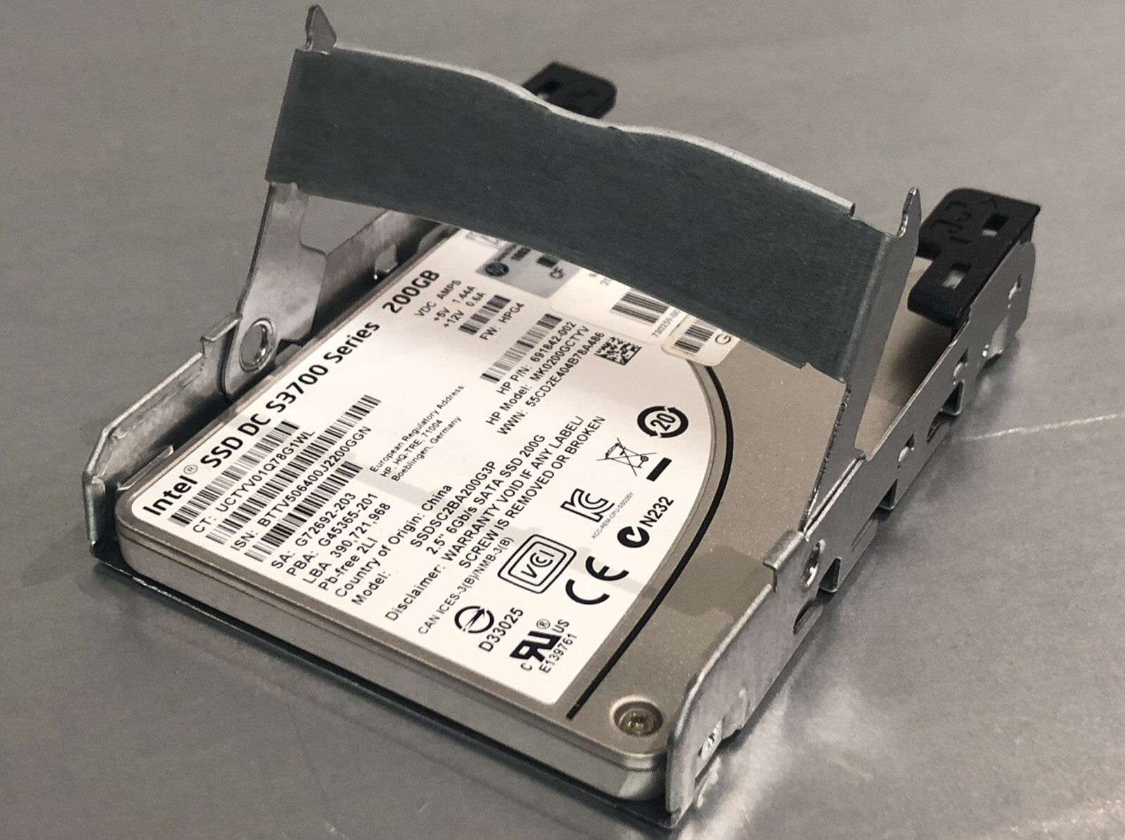 Intel HP 200GB S3700 SSD 2.5 SFF SL160 SL165z SL170 SL250s SL230s HPE G8 G6 G7