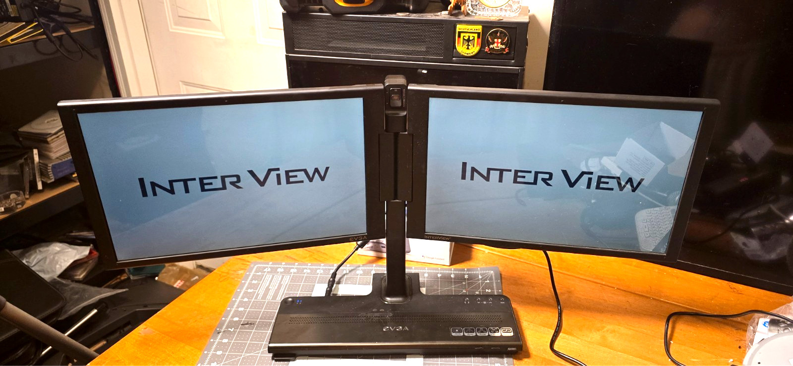 EVGA InterView 1700 17 inch Dual Monitor System -Works Read Description