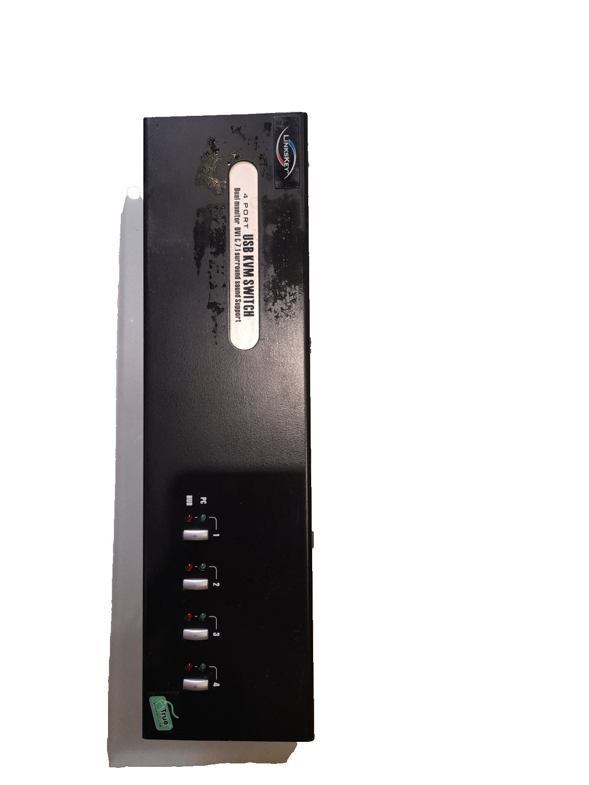 LinksKey 4-Port USB KVM Switch HUB Dual Monitor DVI & 7.1 Surround Sound Support